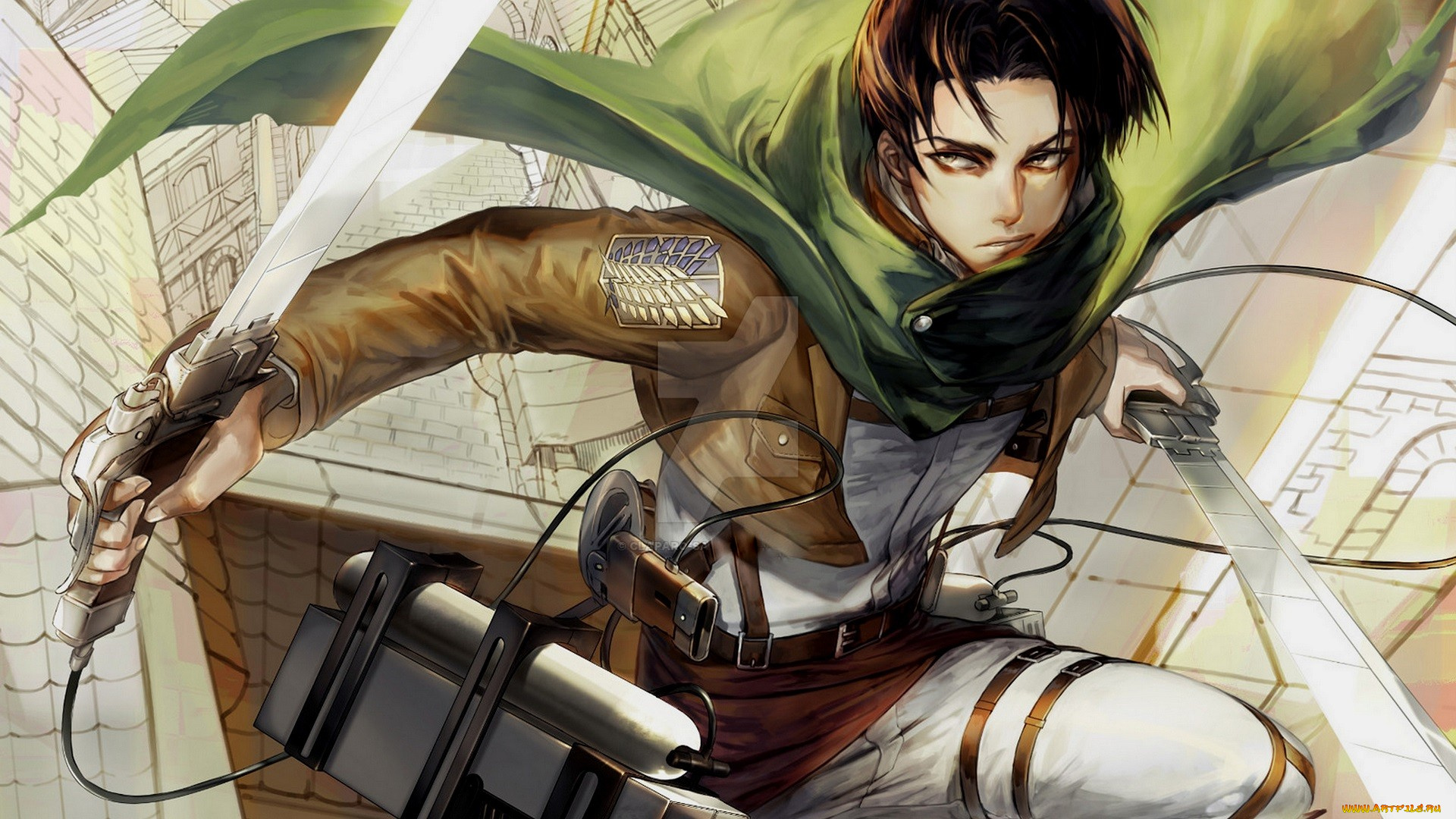 аниме, shingeki, no, kyojin, levi