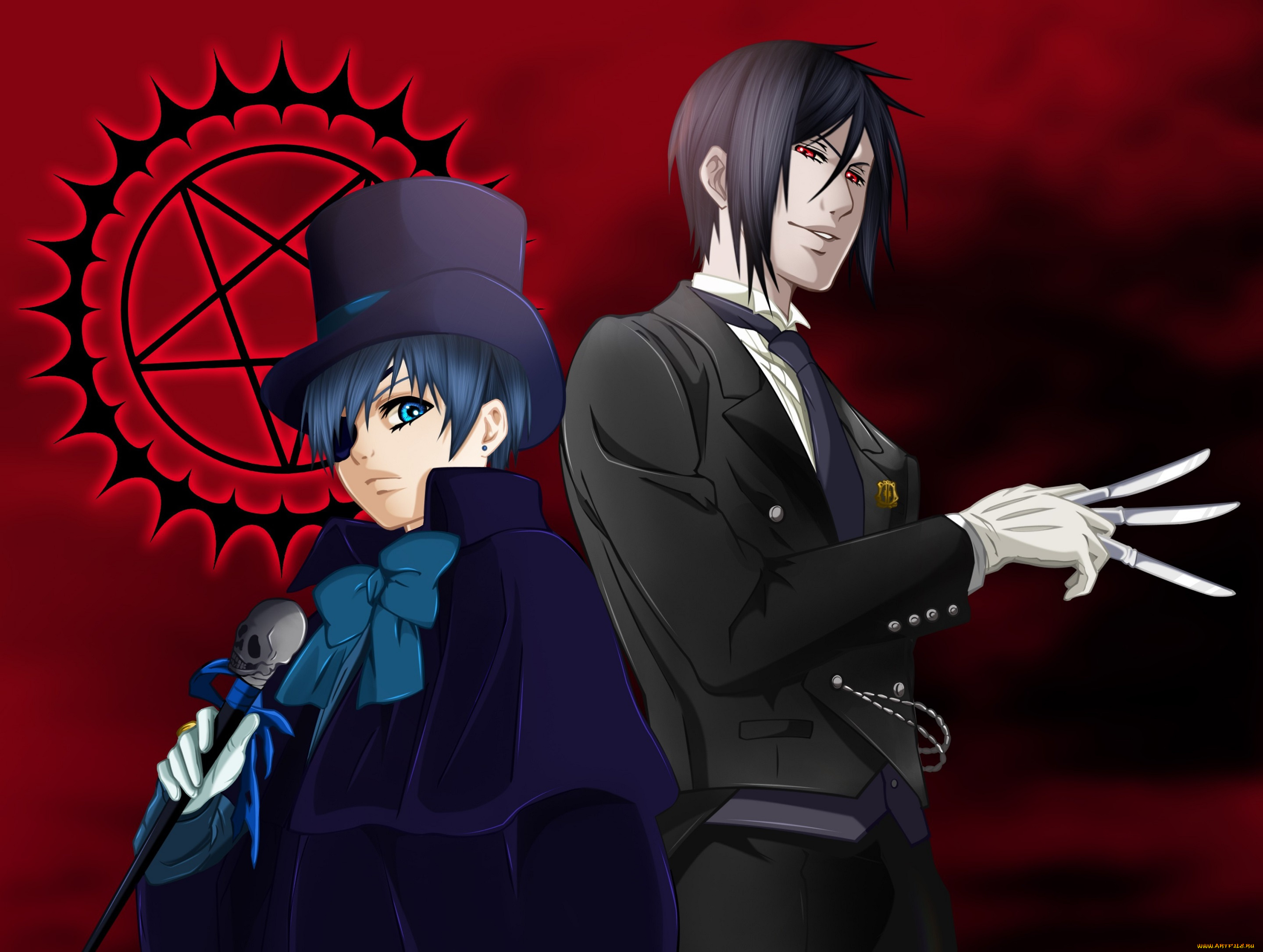 аниме, kuroshitsuji, ciel, assassin, manga, demon, oni, sebastian