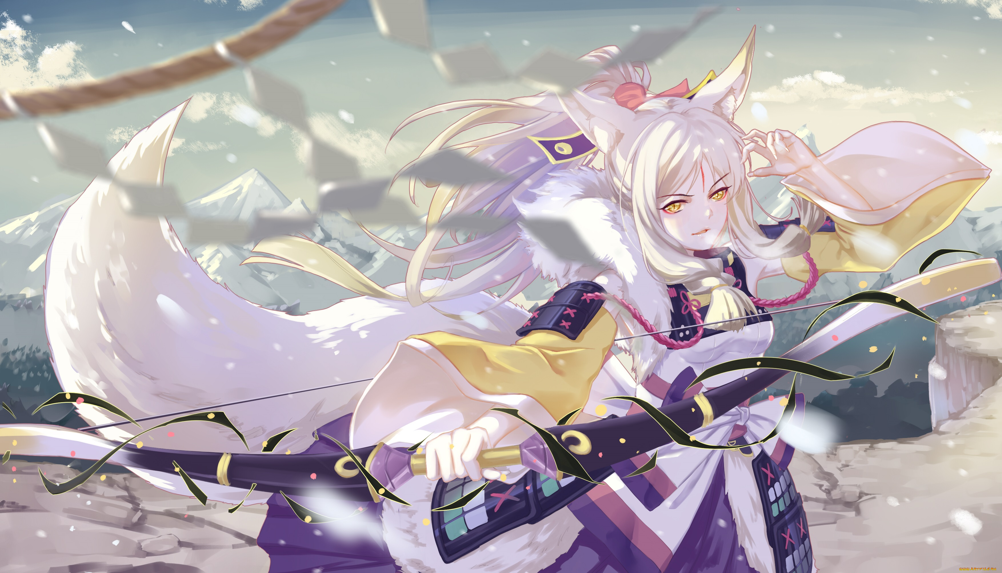 аниме, onmyouji, onmyoji, bai, lang