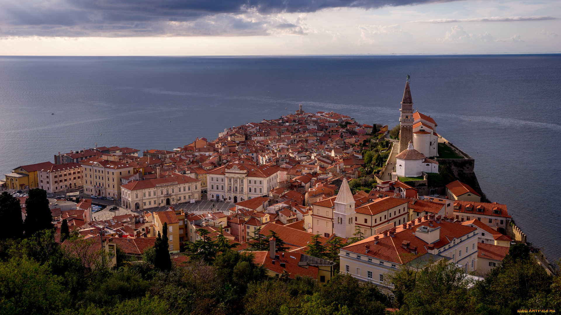 piran, , slovenia, города, -, панорамы, простор, адриатическое, море, словения, пиран, побережье