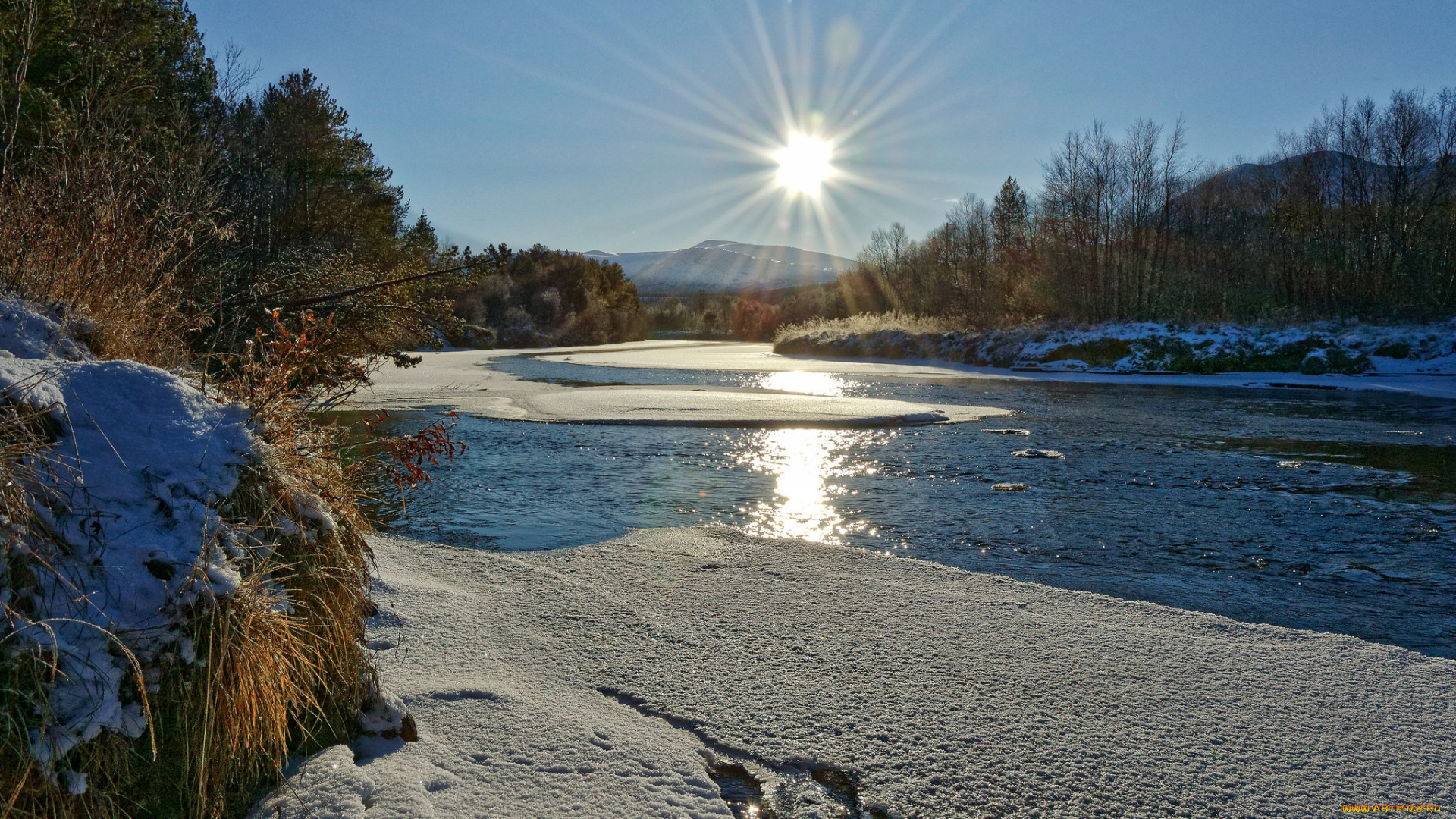 природа, реки, озера, норвегия, зима, atna, norway, речка