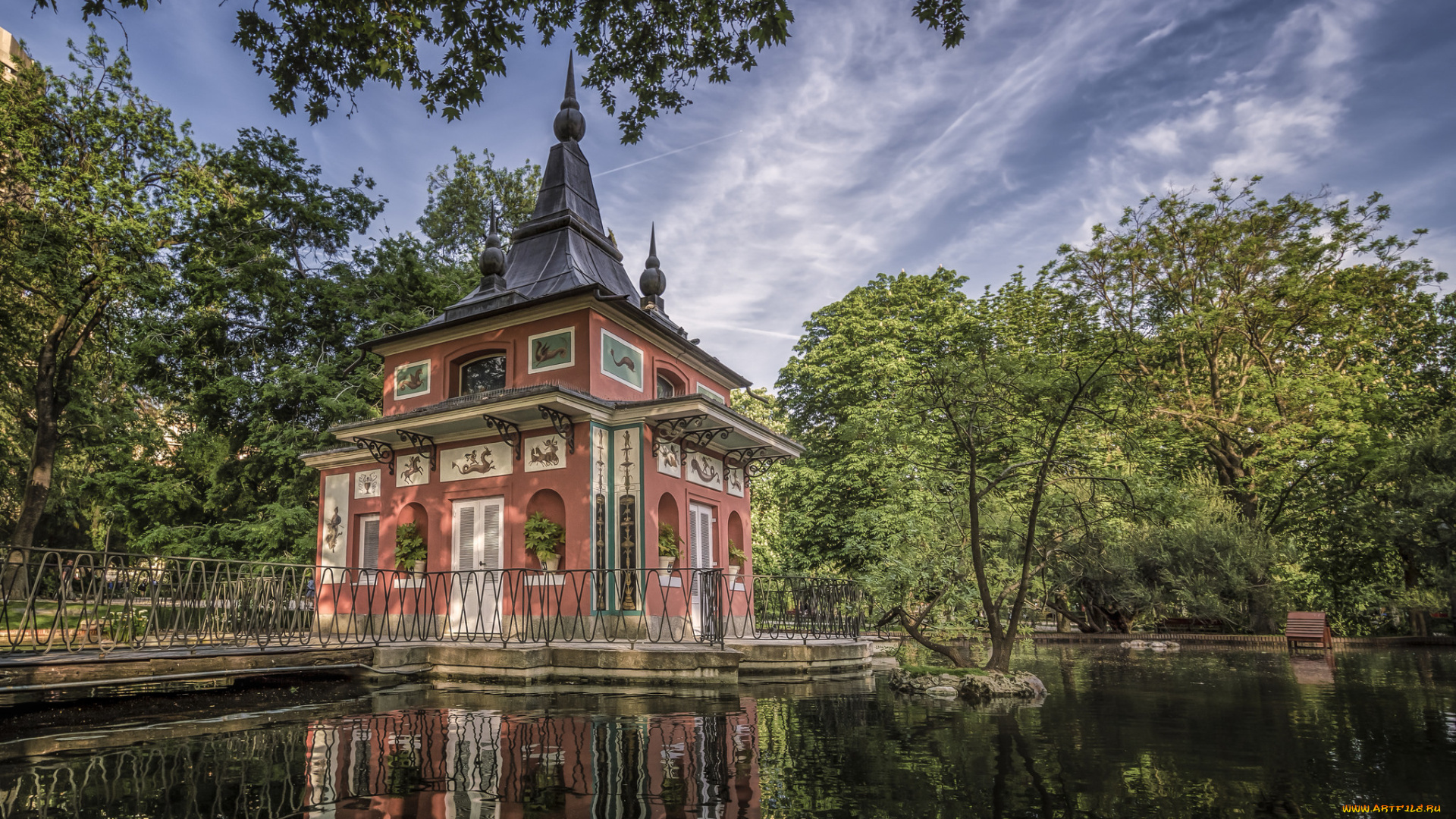 retiro, park, in, madrid, города, мадрид, , испания, состав, локомотив