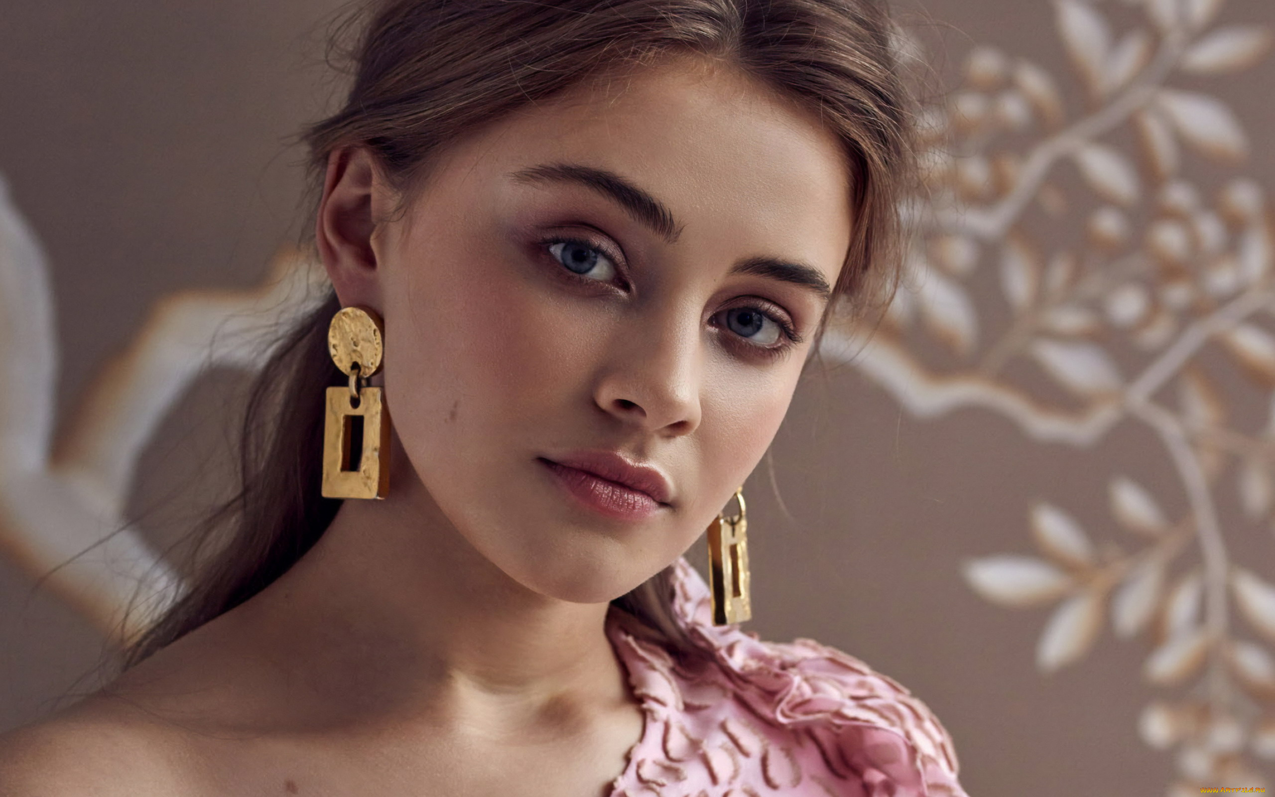 девушки, josephine, langford, взгляд, портрет, серьги