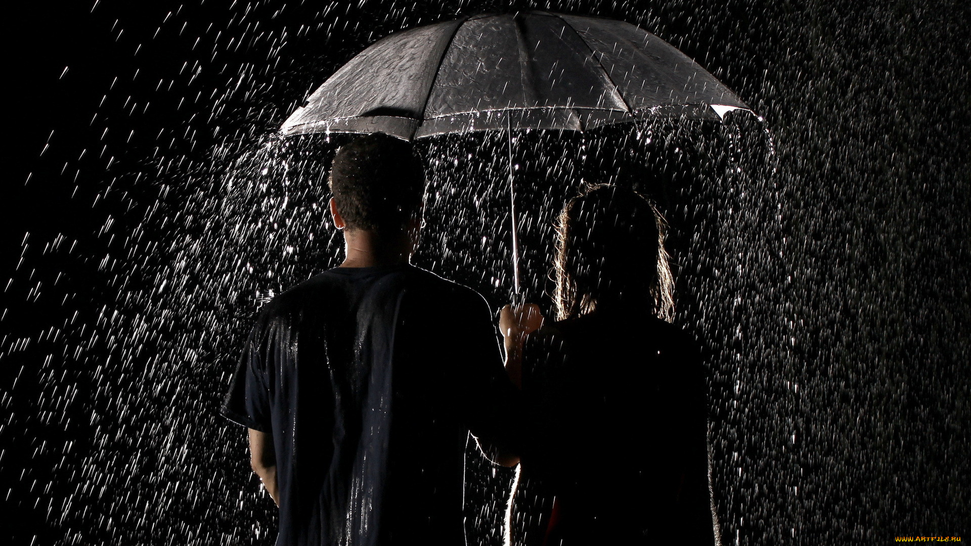разное, мужчина, женщина, пара, зонт, дождь