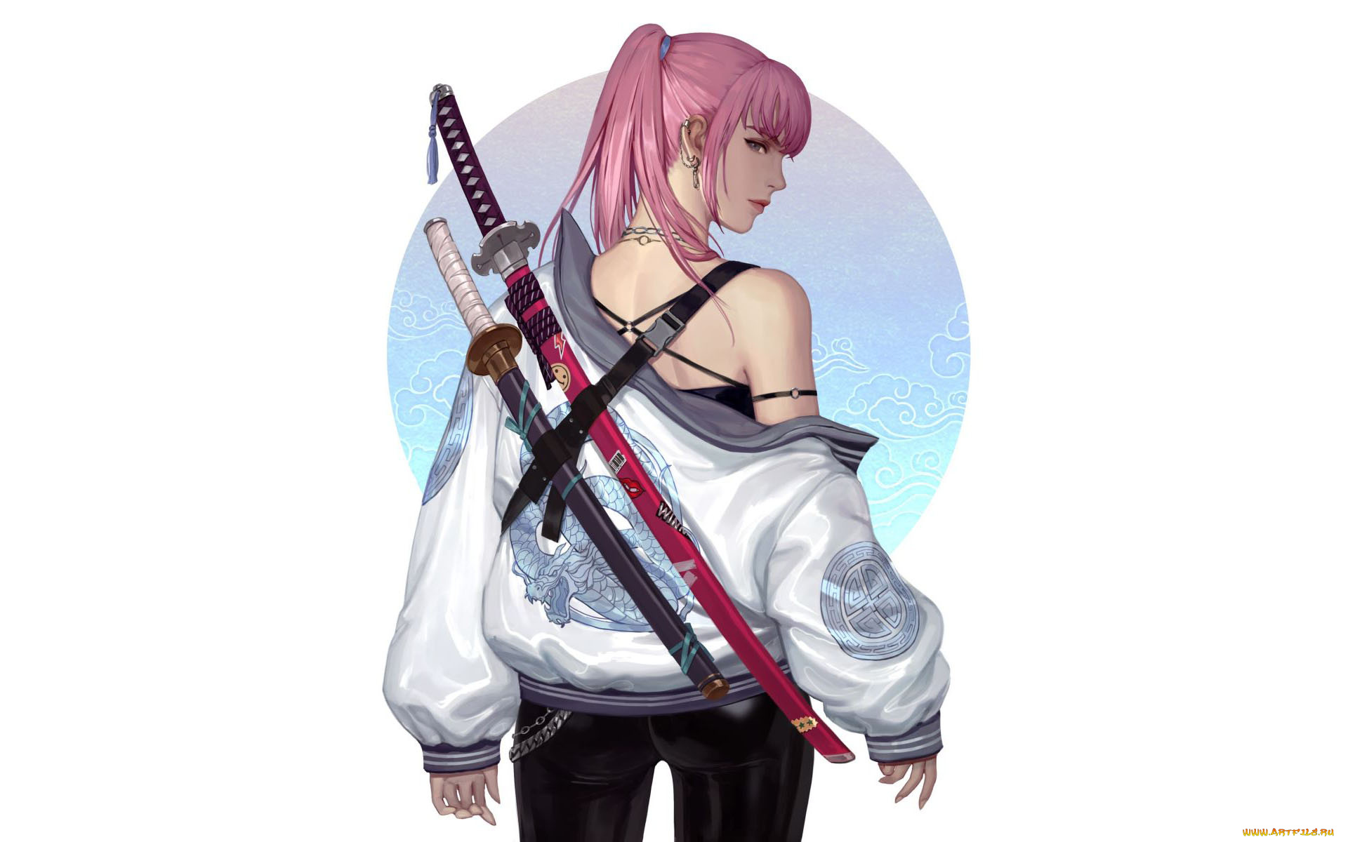 аниме, оружие, , техника, , технологии, девушка, мечи, куртка