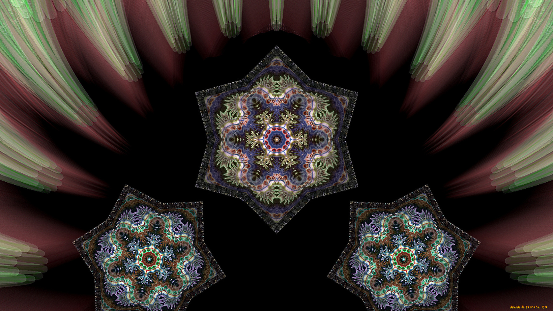 3д, графика, fractal, фракталы, узор, цвета