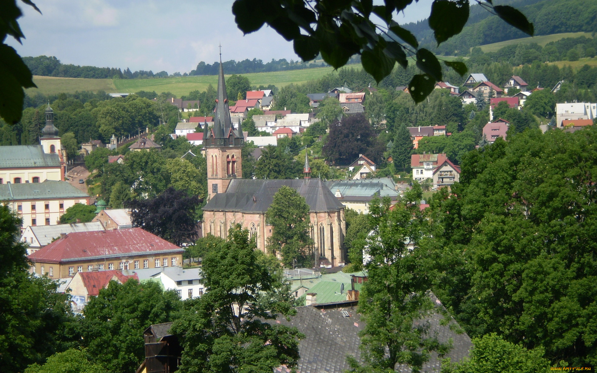 города, панорамы, город, крыши, панорама