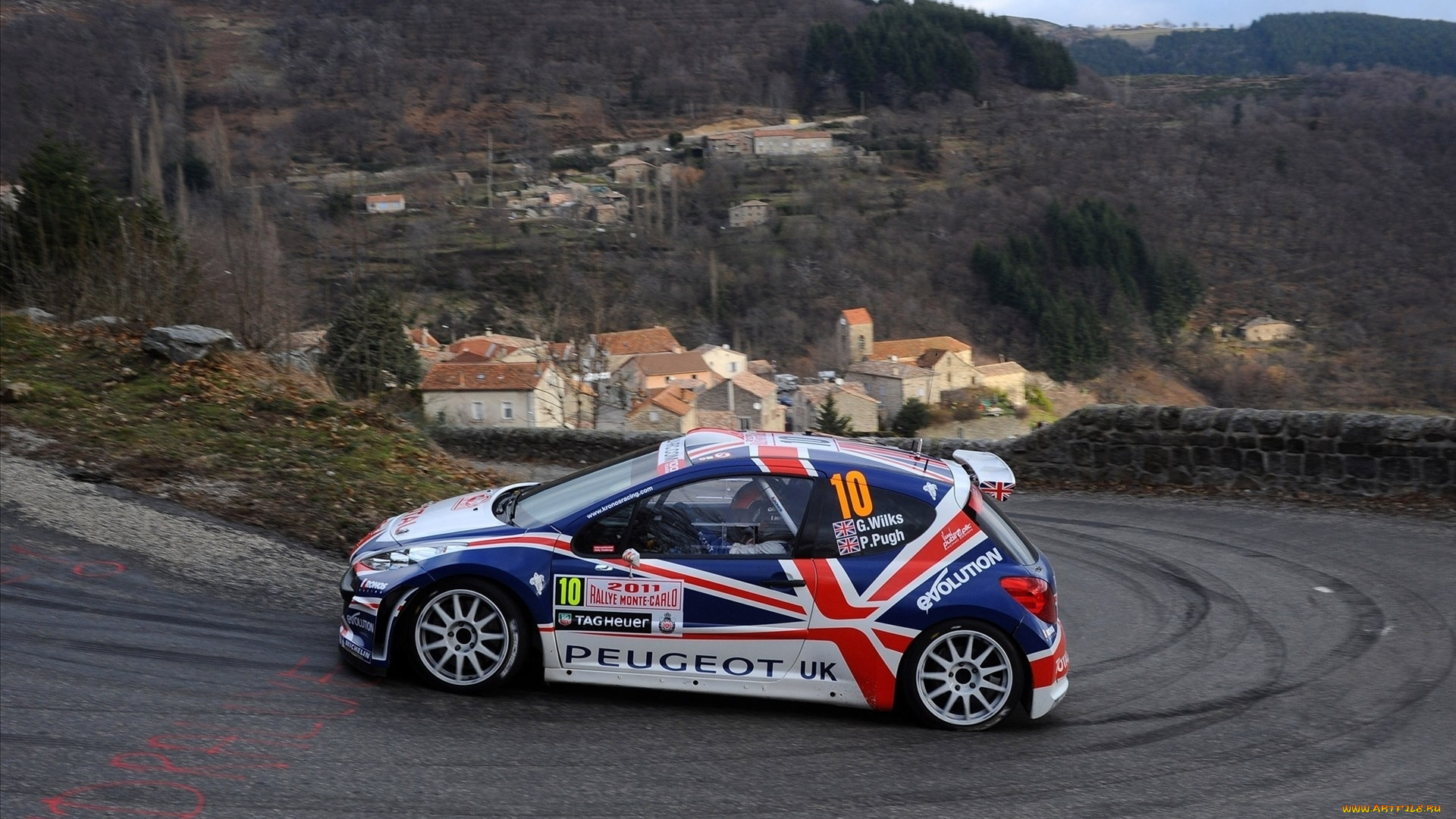 спорт, авторалли, peugeot, monte, carlo, rally, wrc, 207, поворот, 10, ралли