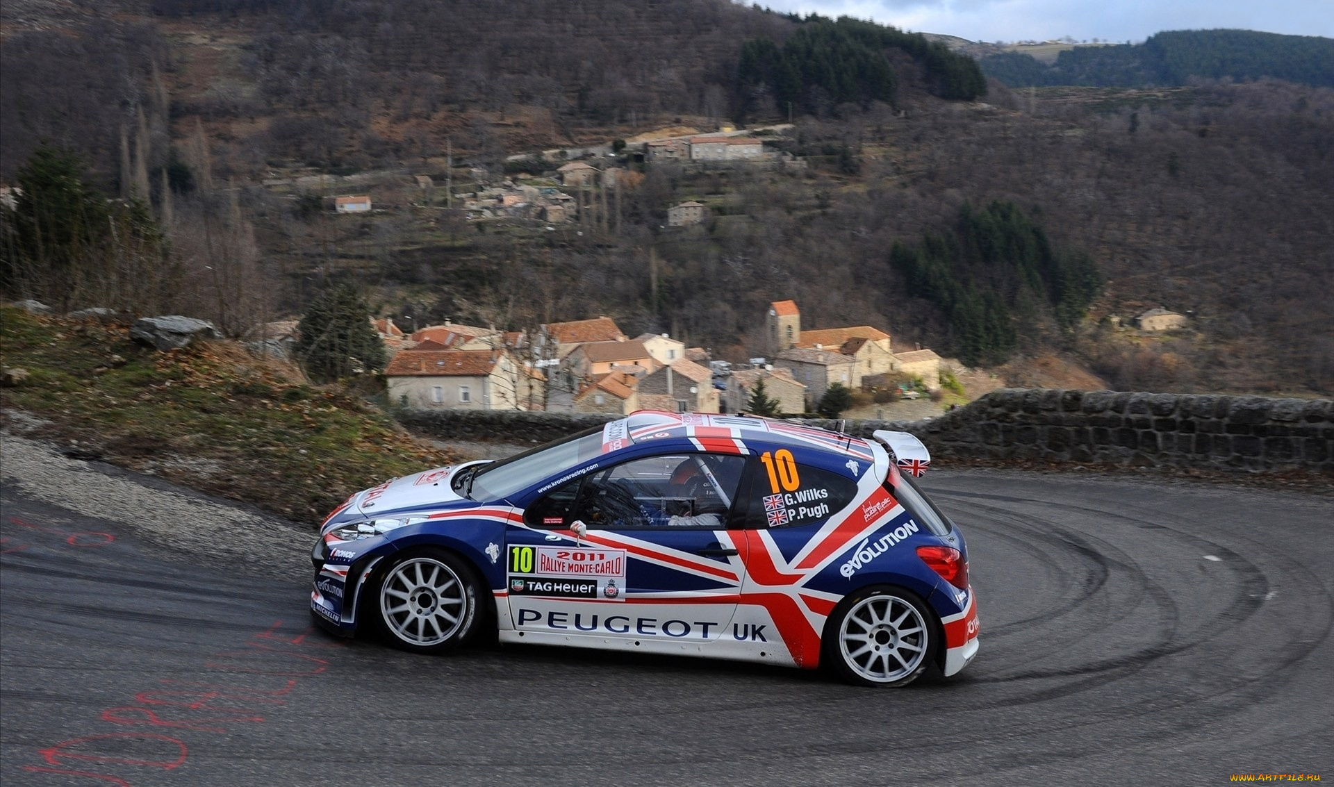 спорт, авторалли, peugeot, monte, carlo, rally, wrc, 207, поворот, 10, ралли