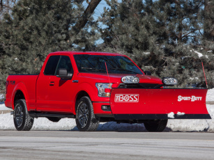 Картинка автомобили ford 2014 supercab xlt f-150 красный снег