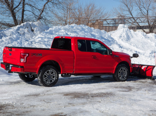 Картинка автомобили ford снег красный 2014 supercab xlt f-150