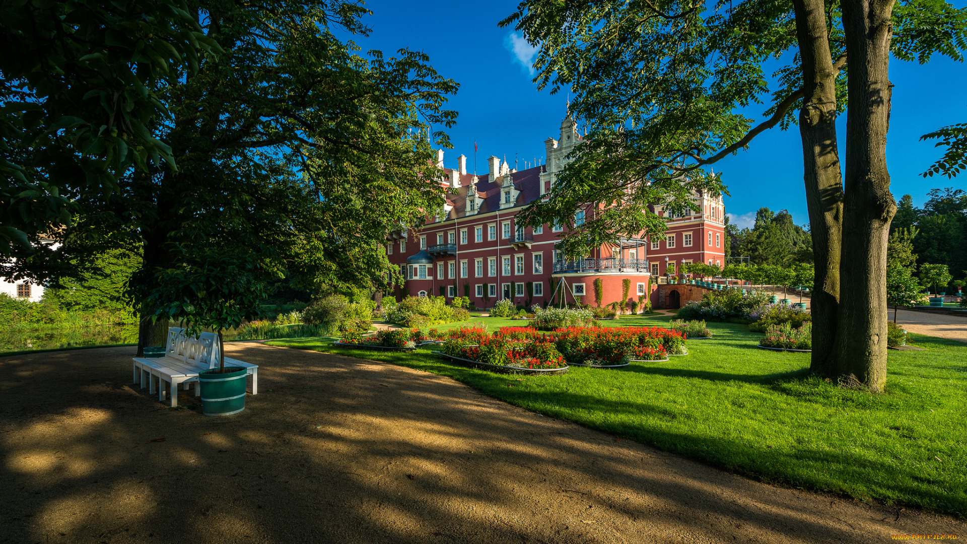 park, schloss, musskau, города, -, пейзажи, парк