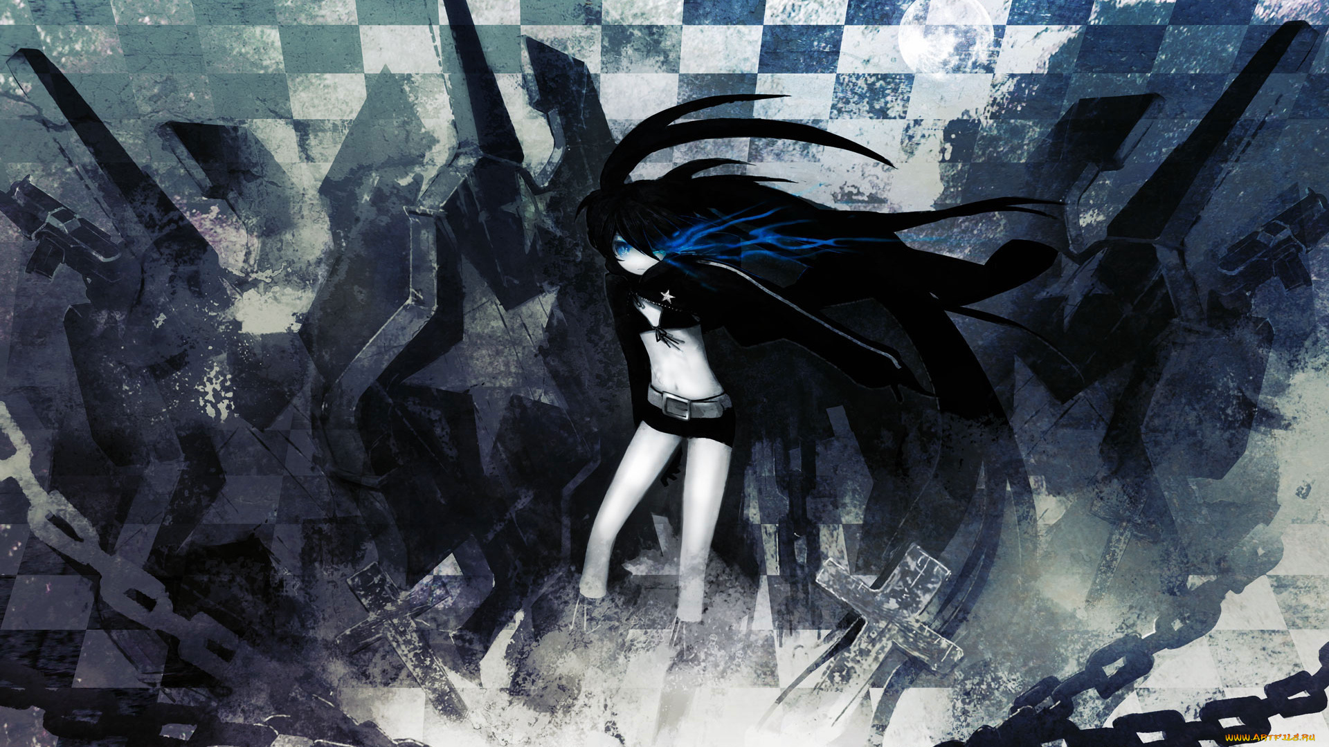 аниме, black, rock, shooter