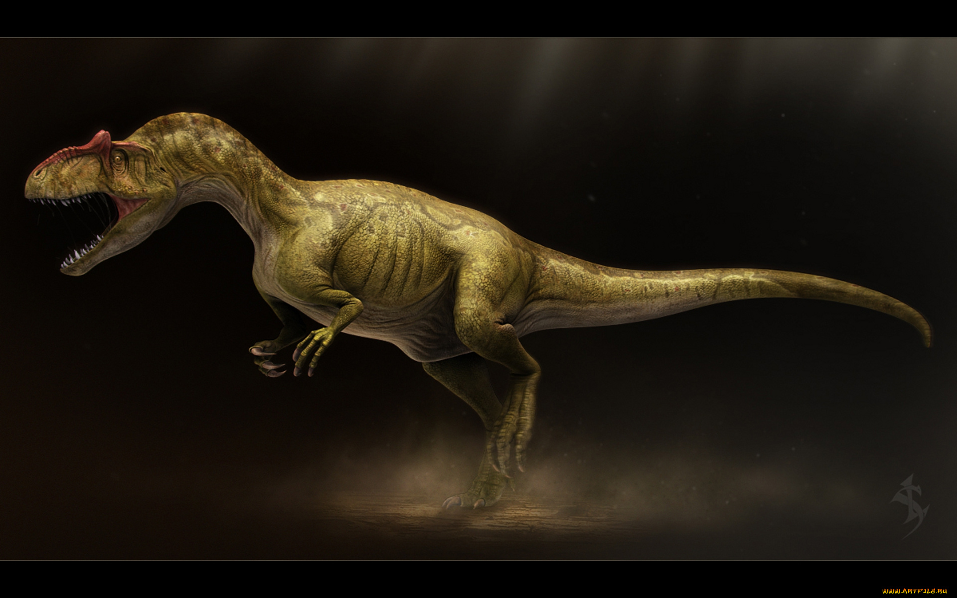 allosaurus, fragilis, рисованные, животные, доисторические, ящеры, динозавры, рисунок