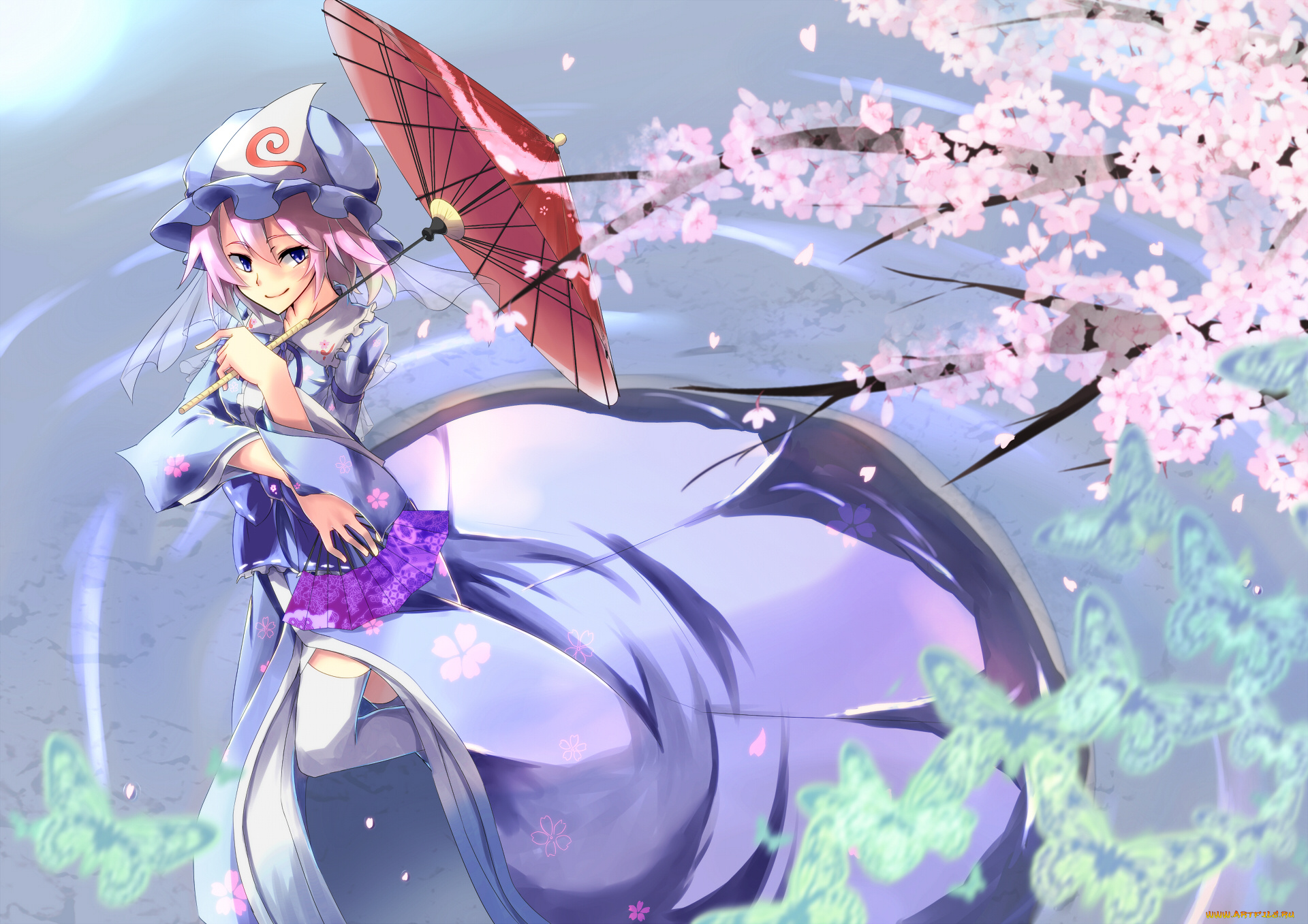 saigyouji, yuyuko, аниме, touhou