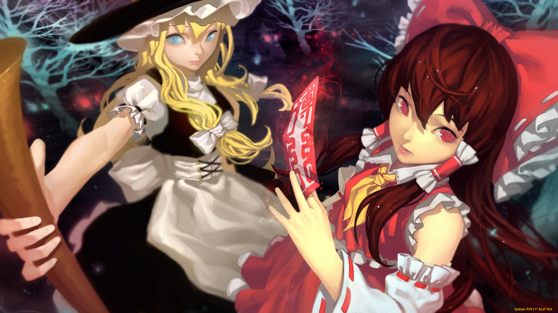 touhou, аниме, reimu, hakurei, marisa, kirisame