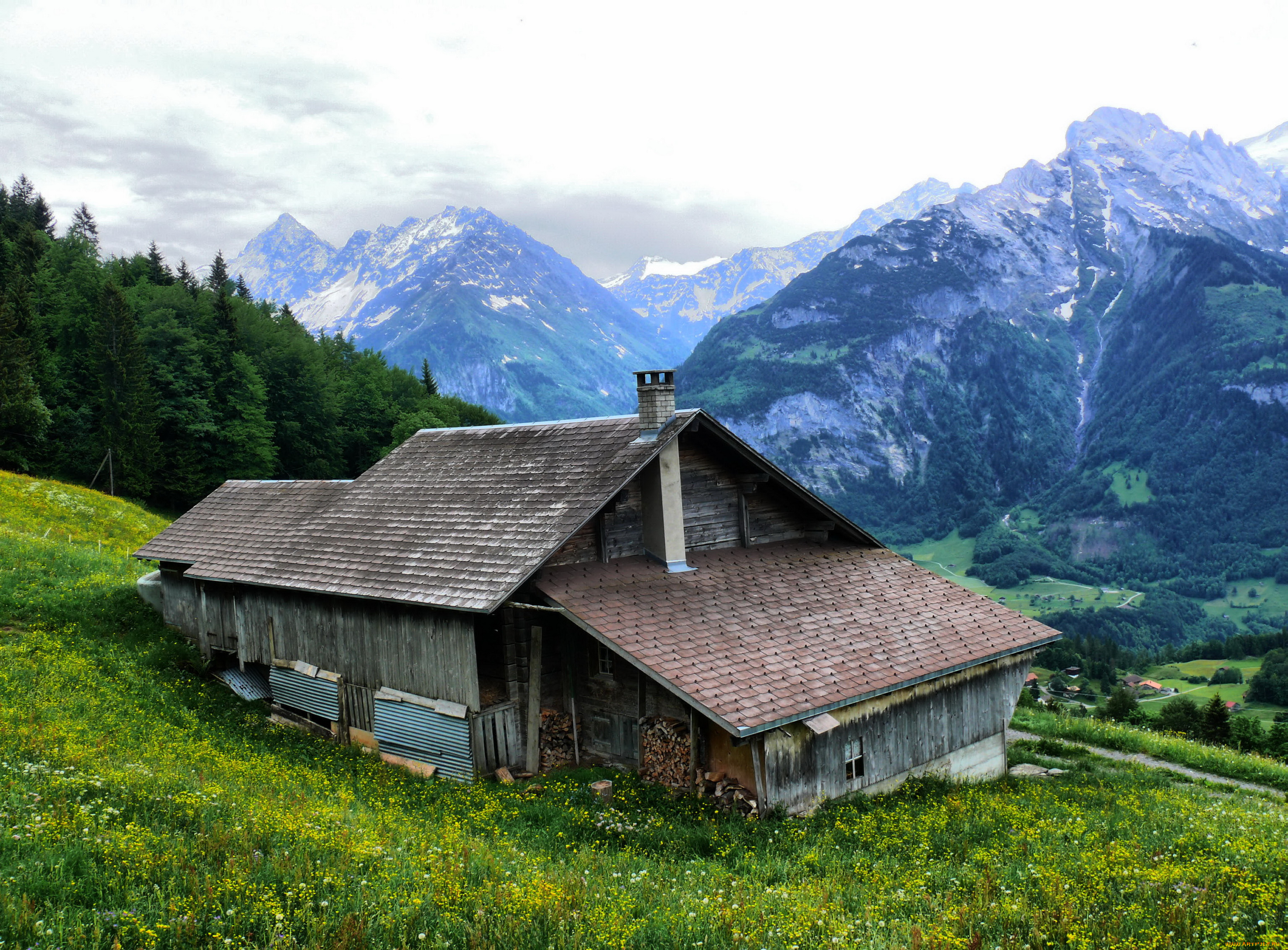 швейцария, берн, хаслиберг, разное, сооружения, постройки, дом, горы, пейзаж