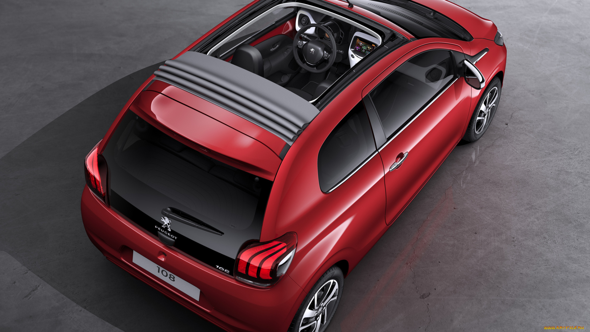 автомобили, peugeot, 2014, 3-door, top, 108, красный