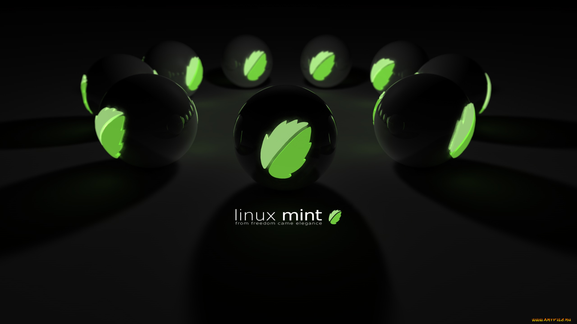 компьютеры, linux, листочки, фон, логотип