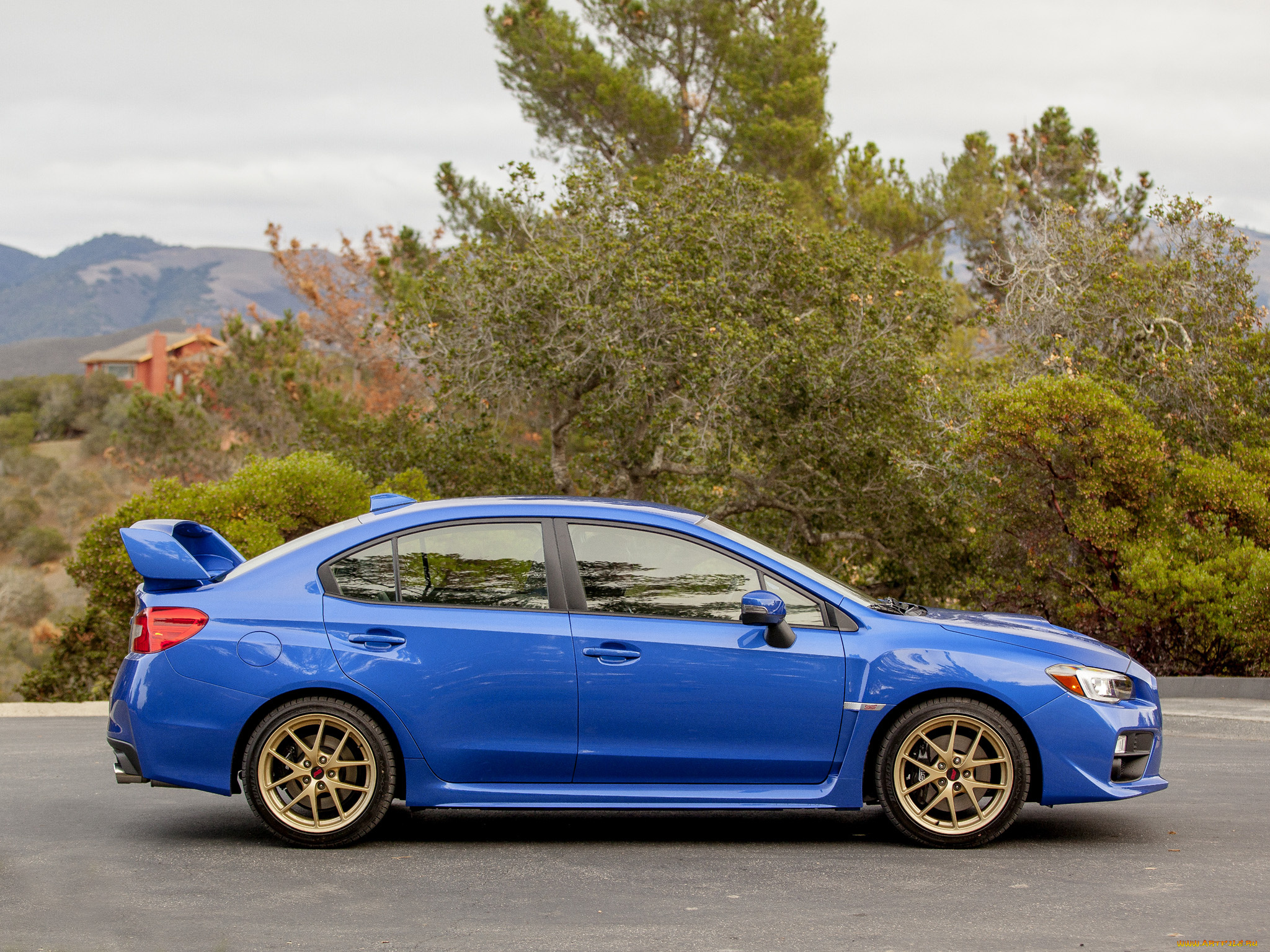 автомобили, subaru, синий, 2014г, sti, wrx