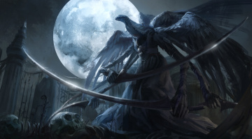 Картинка фэнтези нежить монстр луна ночь существо