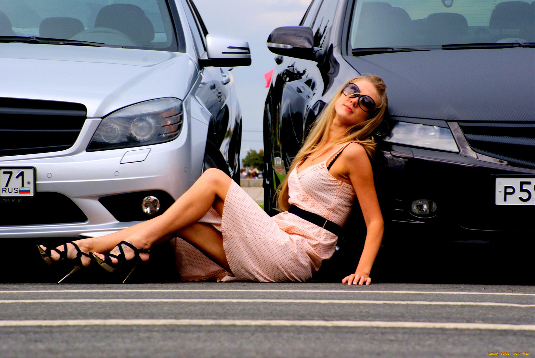 автомобили, авто, девушками, блондинка, очки