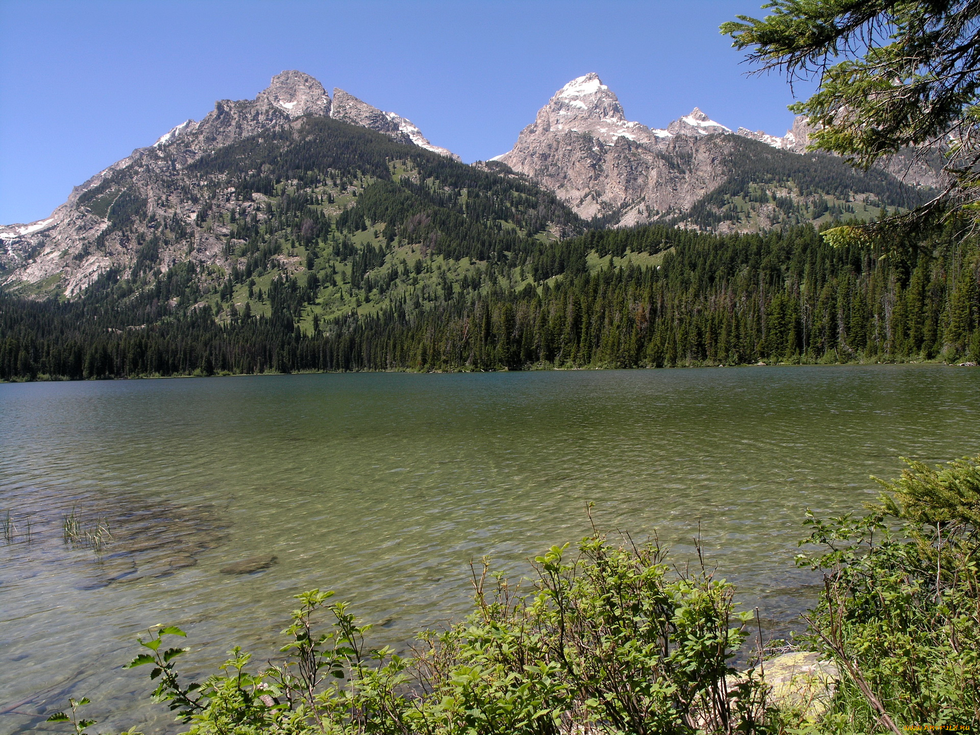 природа, реки, озера, taggart, lake, grand, teton, national, park, usa, wyoming