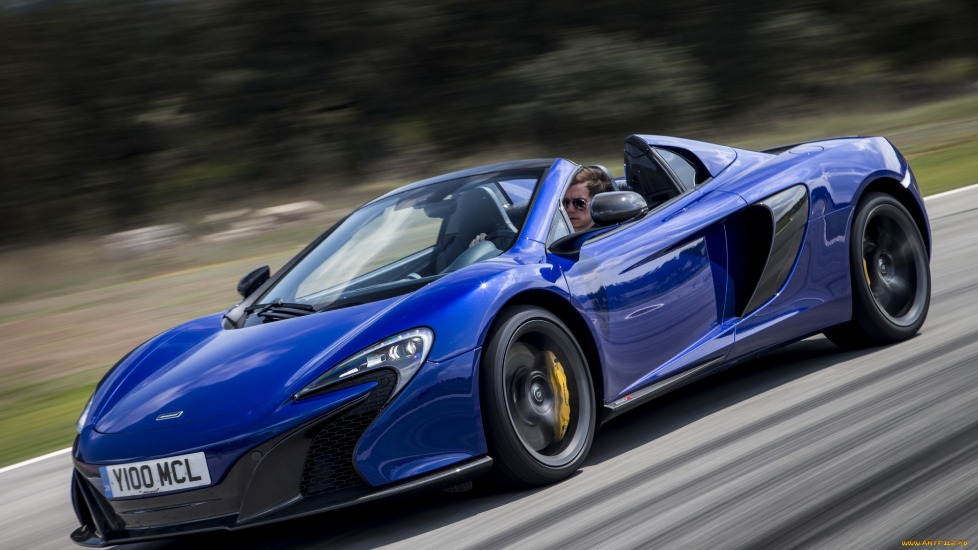 автомобили, mclaren, spyder, 2014г, 650s, синий