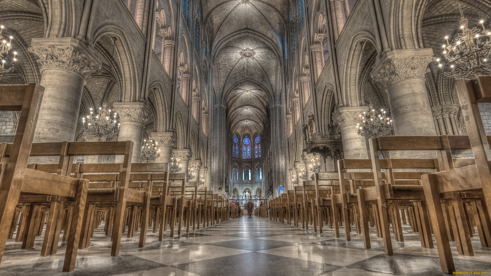 notre, dame, de, paris, interior, интерьер, убранство, , роспись, храма, собор