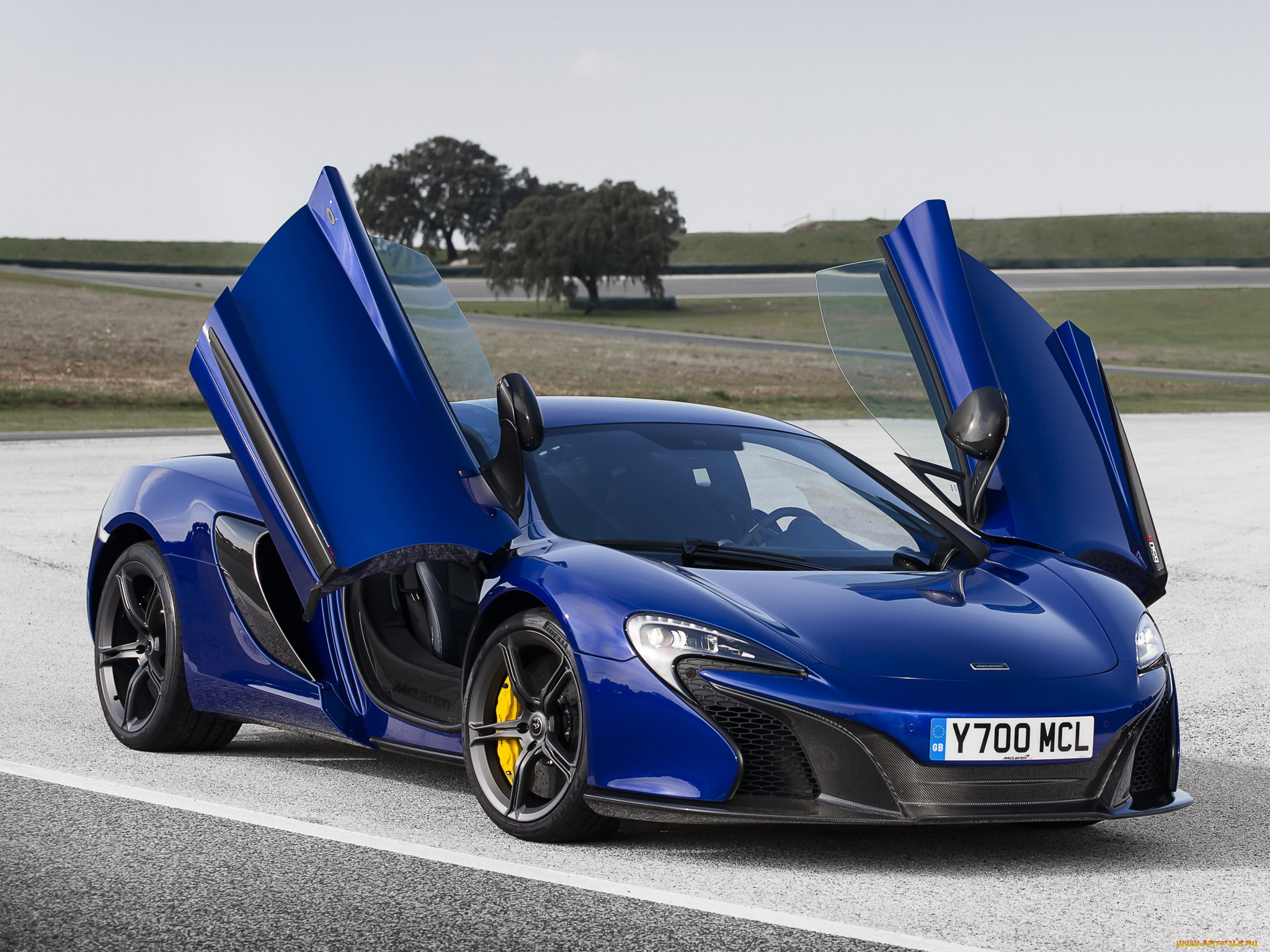 автомобили, mclaren, 650s, spyder, 2014г, синий