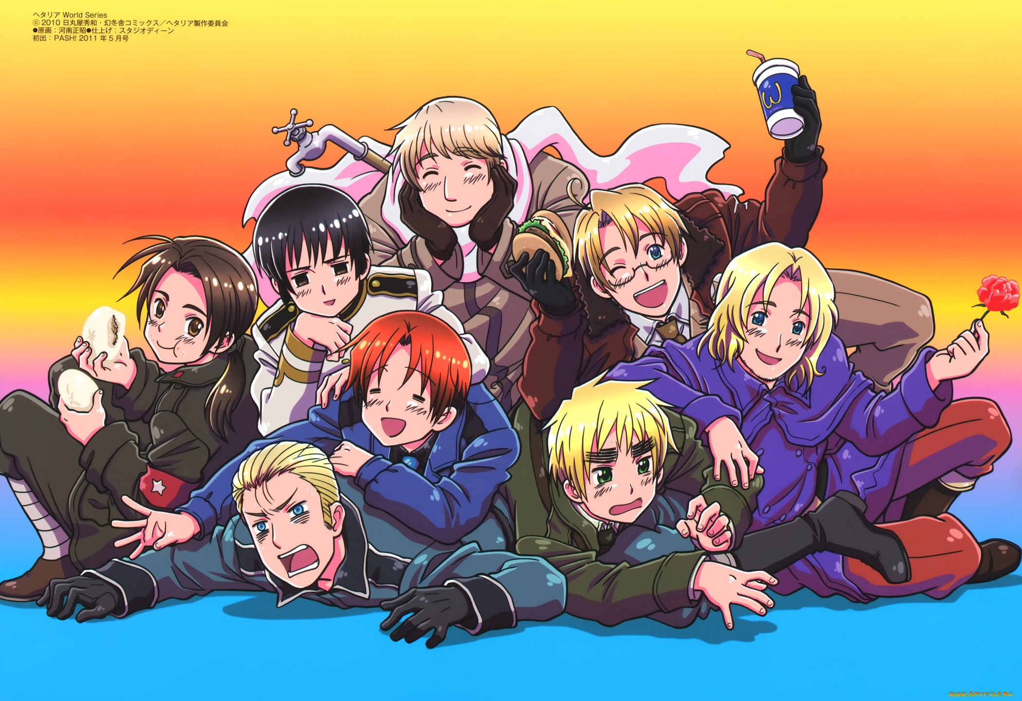 аниме, hetalia, , axis, powers, парни, страны