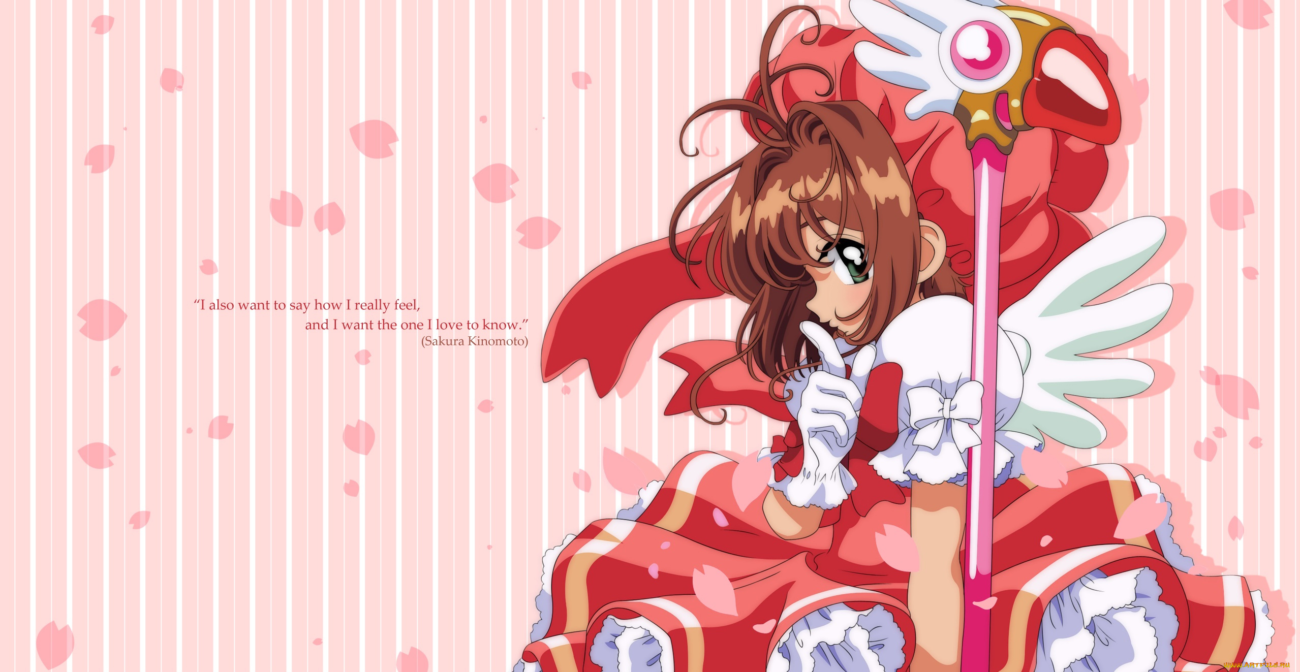 аниме, card, captor, sakura, фон, взгляд, девушка