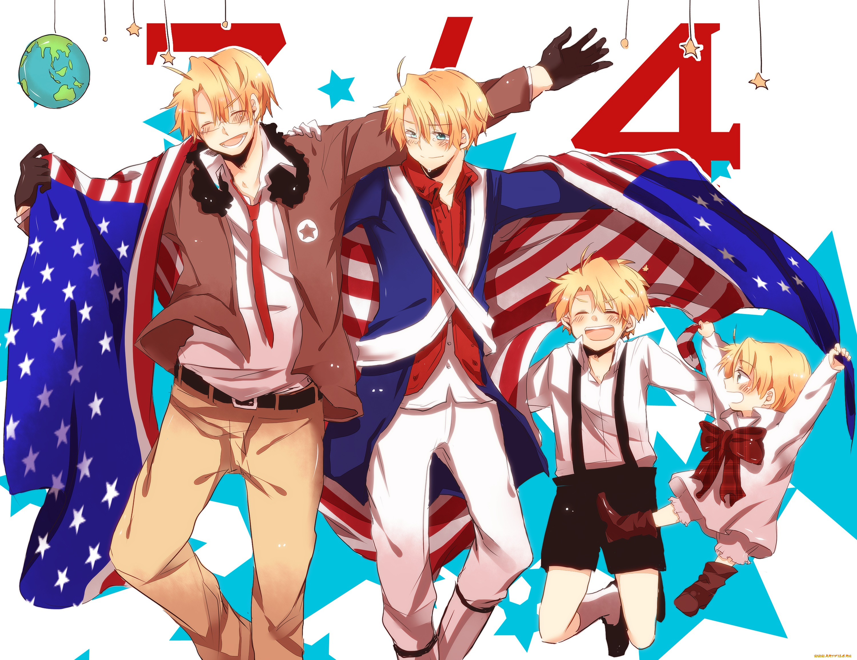 аниме, hetalia, , axis, powers, america