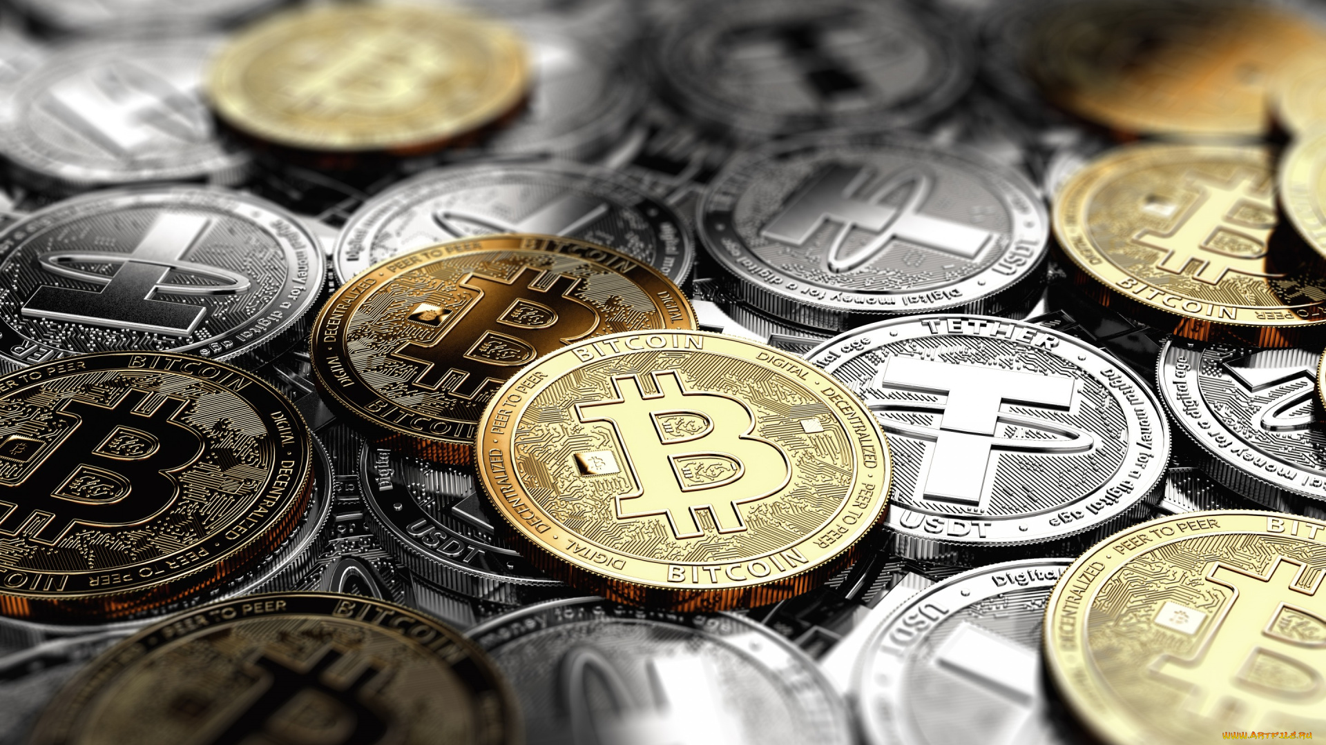 bitcoin, , tether, криптовалюта, разное, золото, , купюры, , монеты, золотая, монета, gold, coin, signs, of, crypto, currencies, tether, электронные, деньги, currency, business, криптовалюта, electronic, money