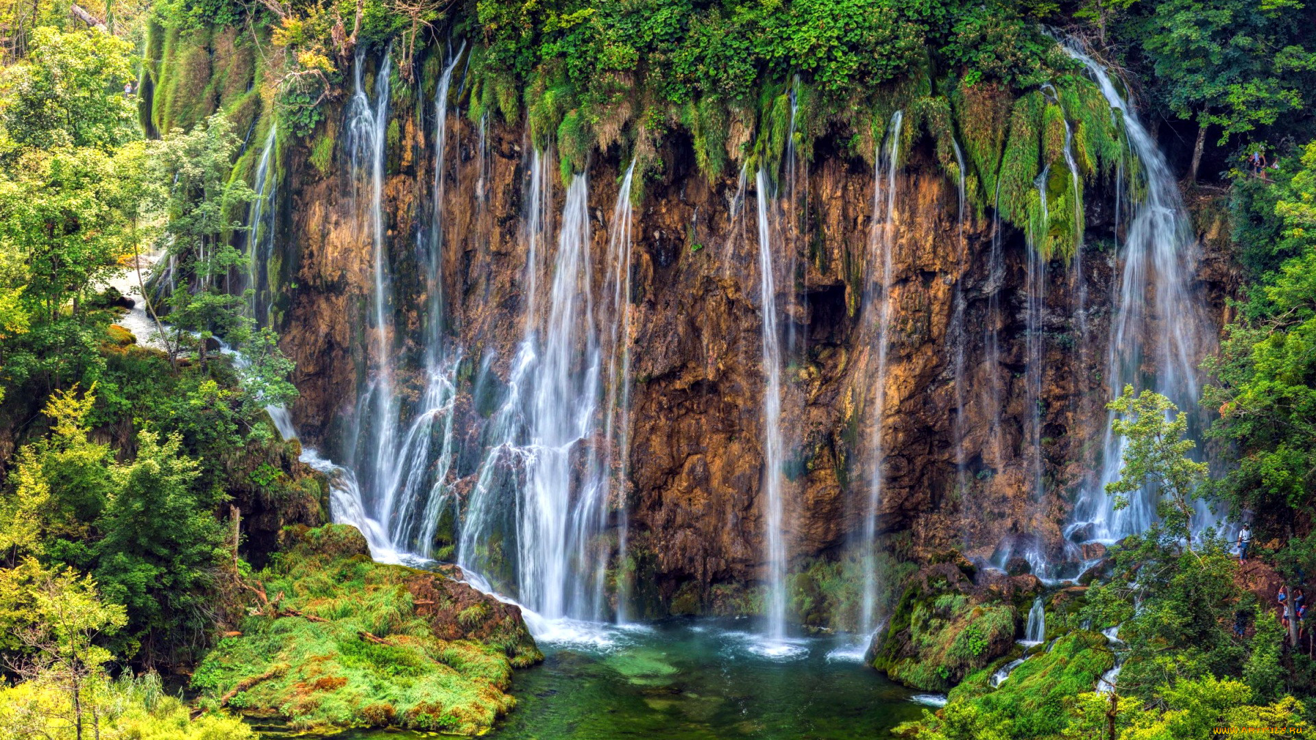 природа, водопады, потоки, вода, водопад