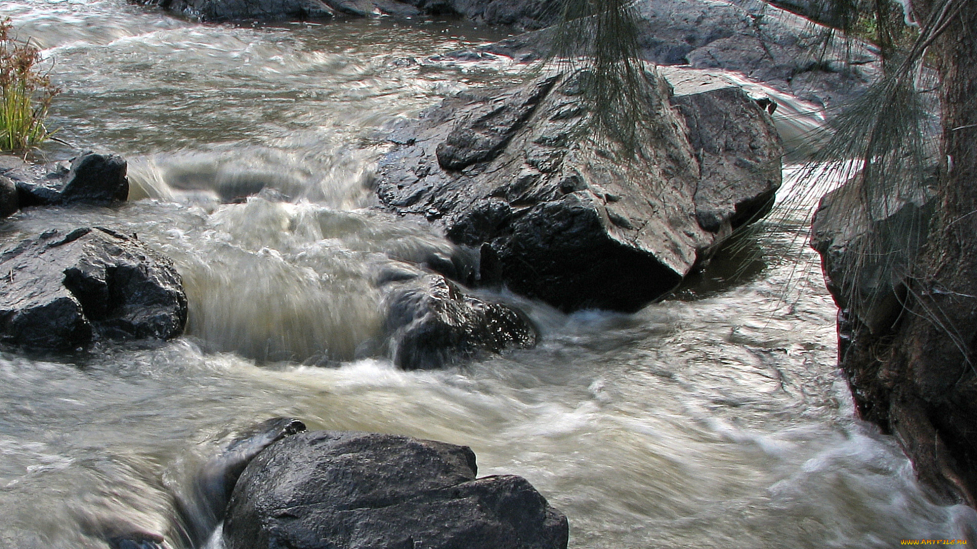 природа, реки, озера, вода, камни