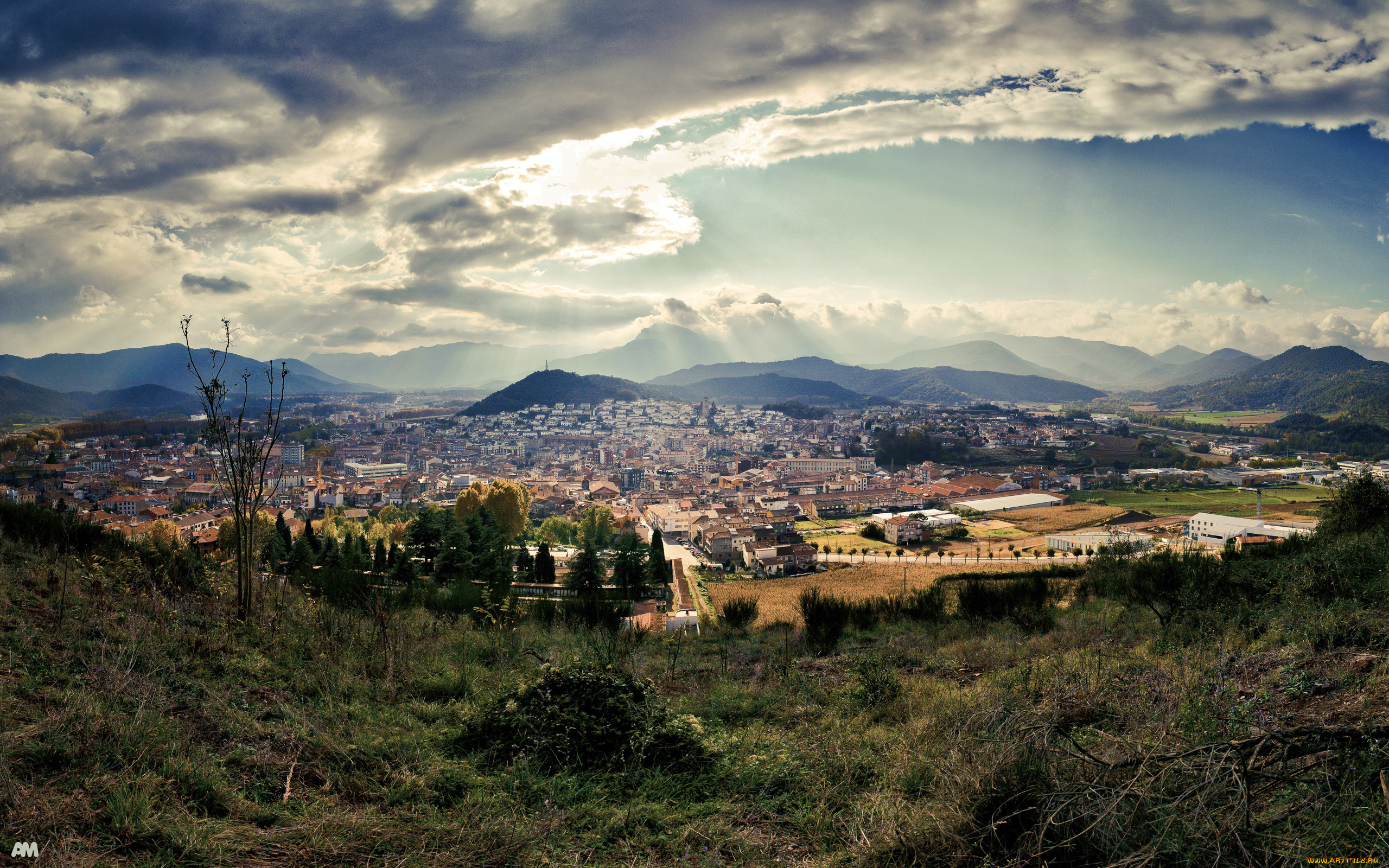 olot, spain, города, панорамы, испания, олот