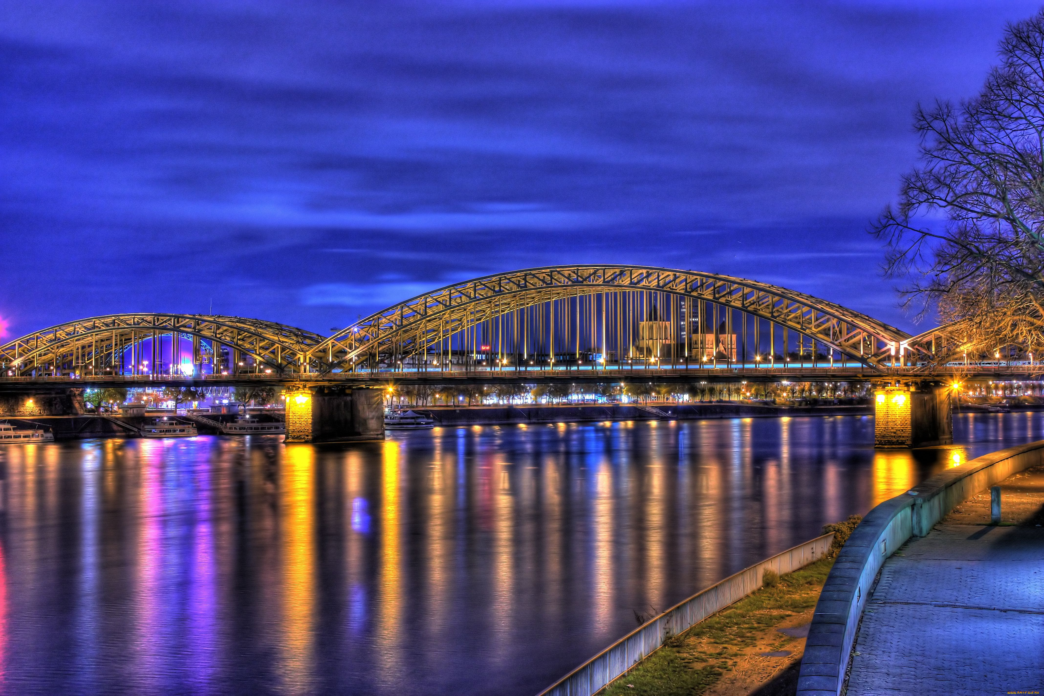 hohenzollern, bridge, города, мосты, германия, кельн