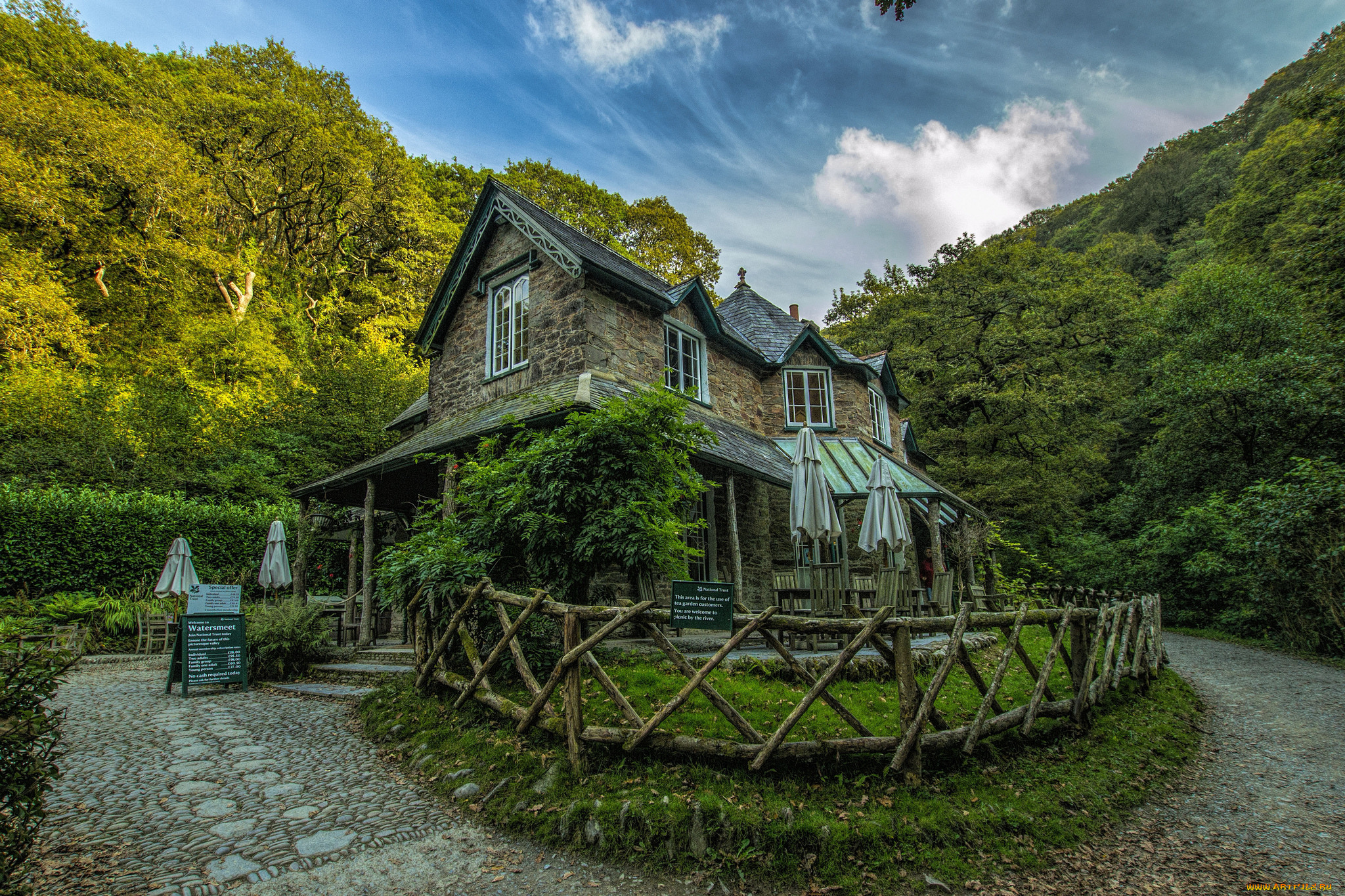 cafe, in, the, woods, города, -, здания, , дома, дом, кафе