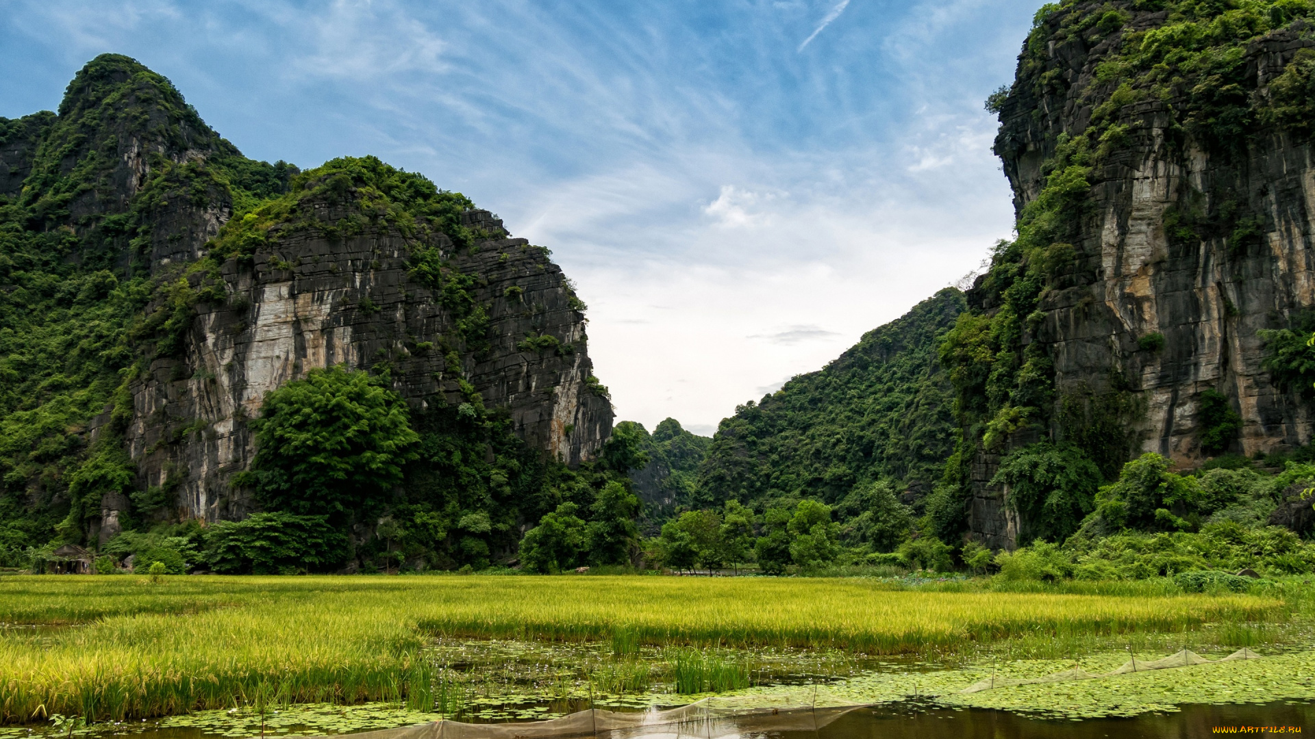 природа, горы, вьетнам, зелень, река, скалы