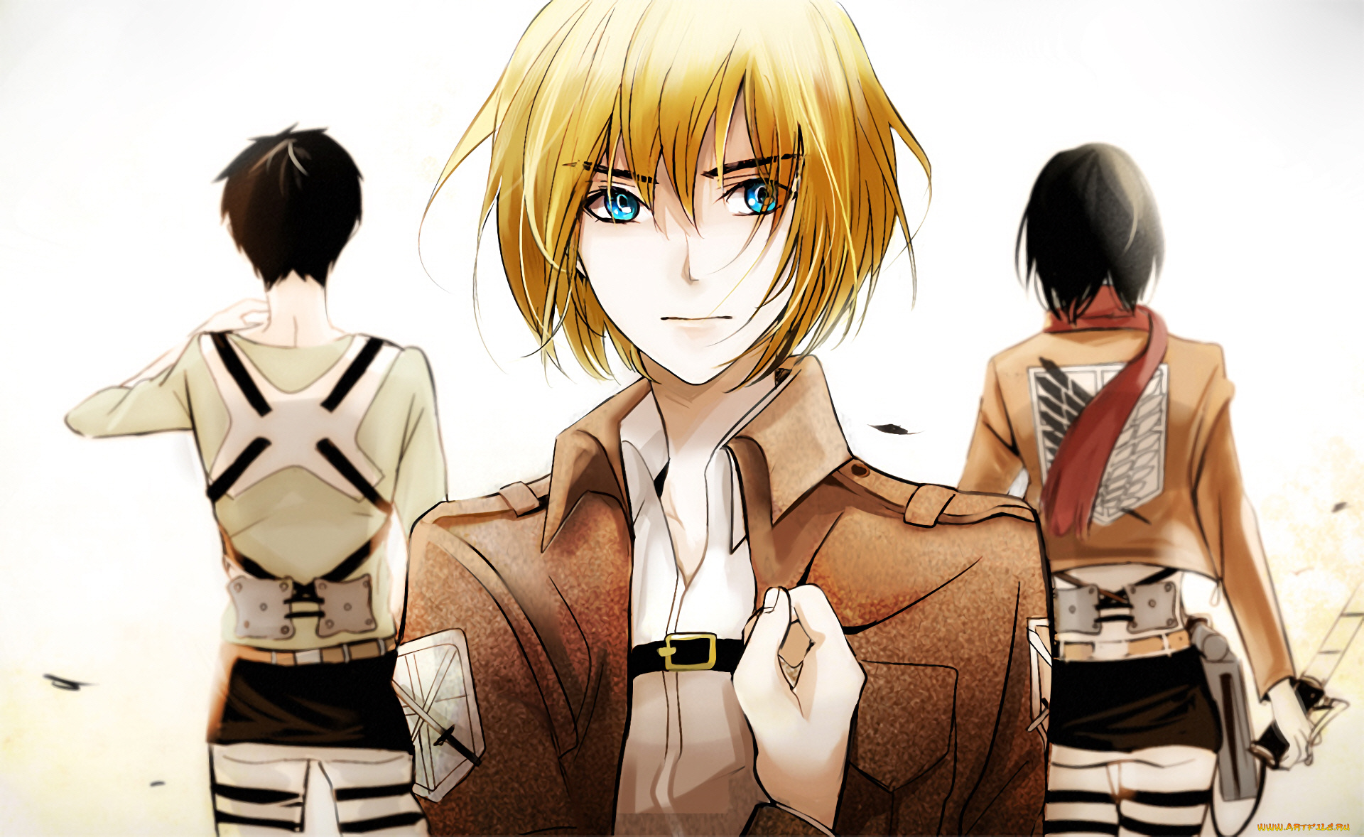 аниме, shingeki, no, kyojin, атака, титанов