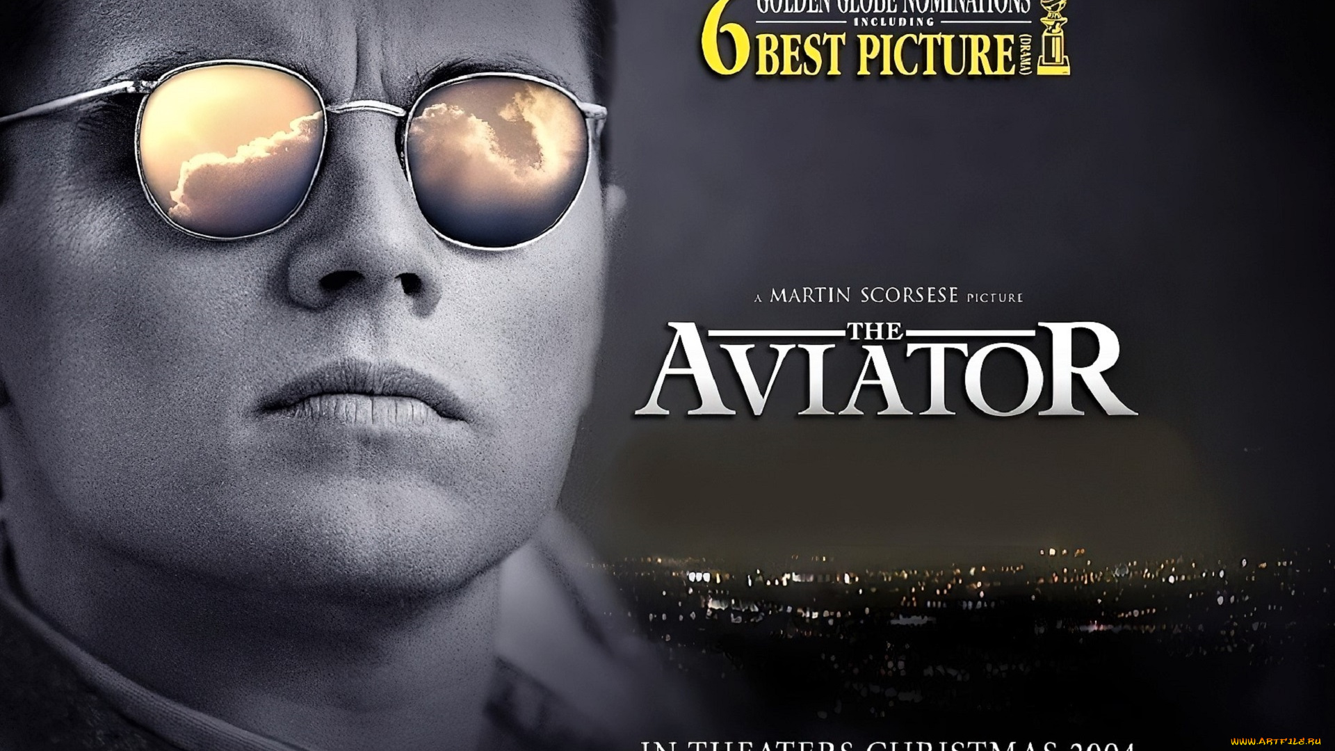кино, фильмы, the, aviator, лицо, очки, город