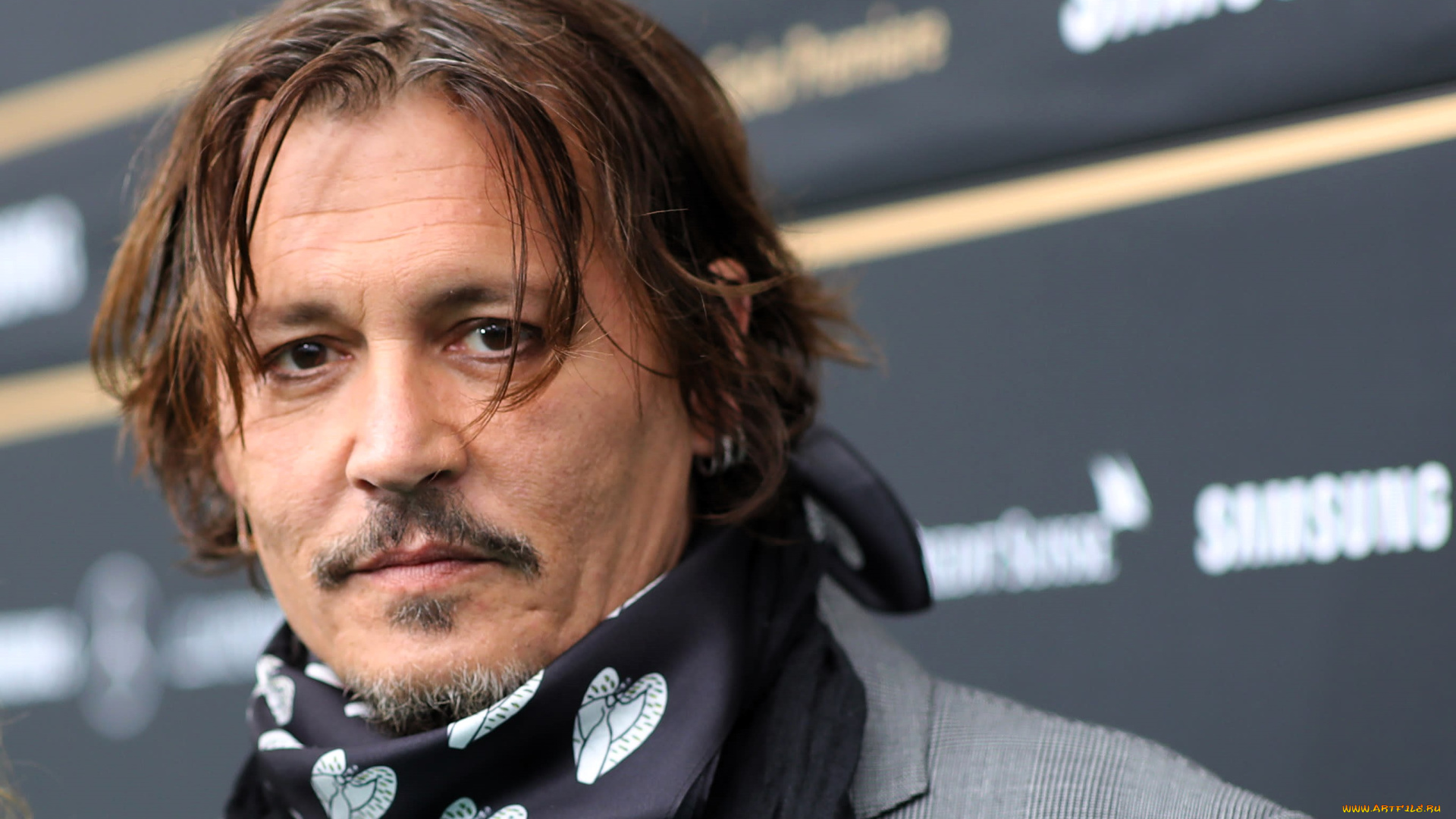 johnny, depp, мужчины, актер, лицо, платок