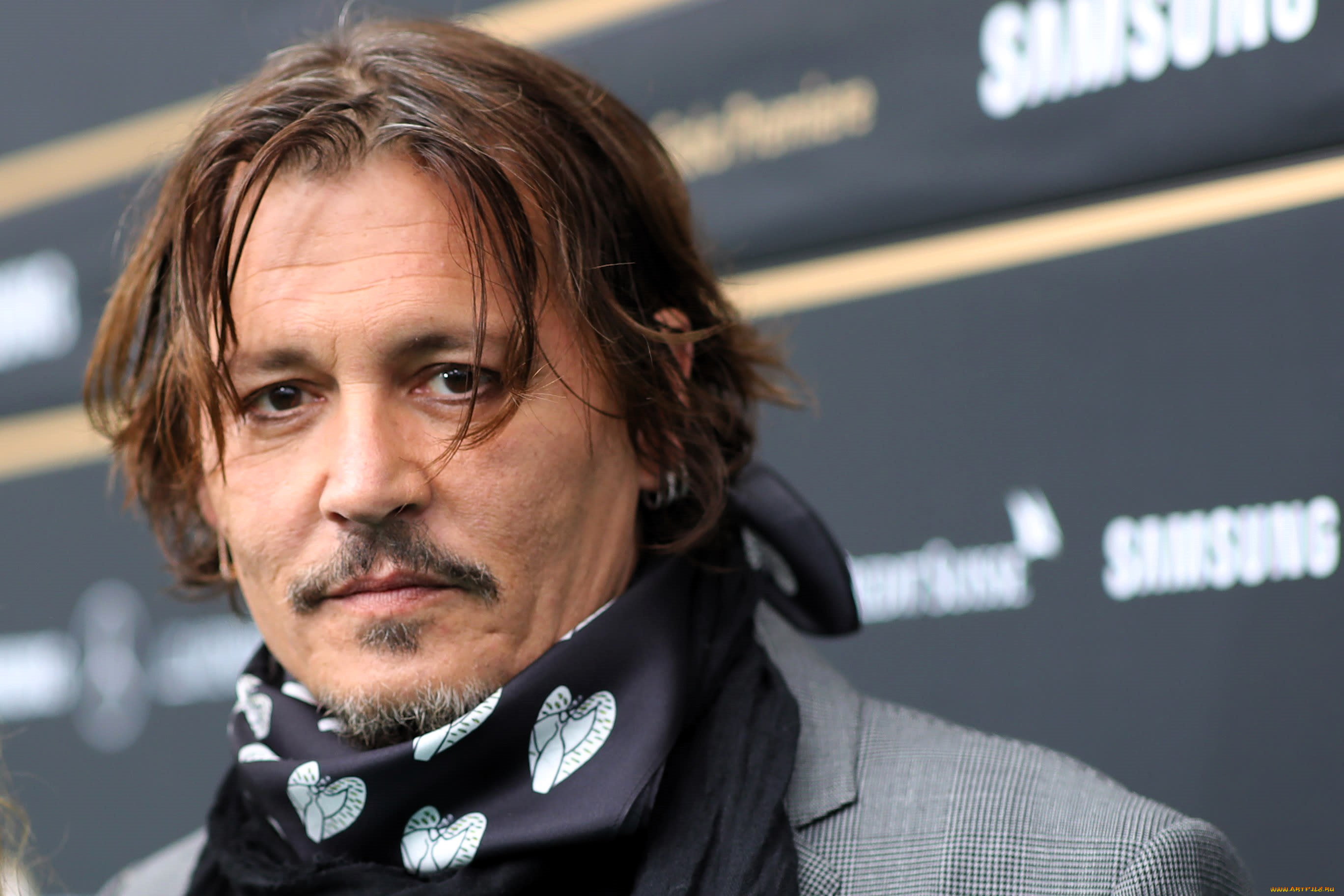 johnny, depp, мужчины, актер, лицо, платок