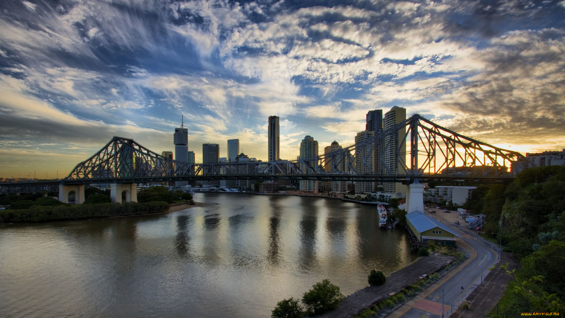 brisbane, city, australia, города, мосты