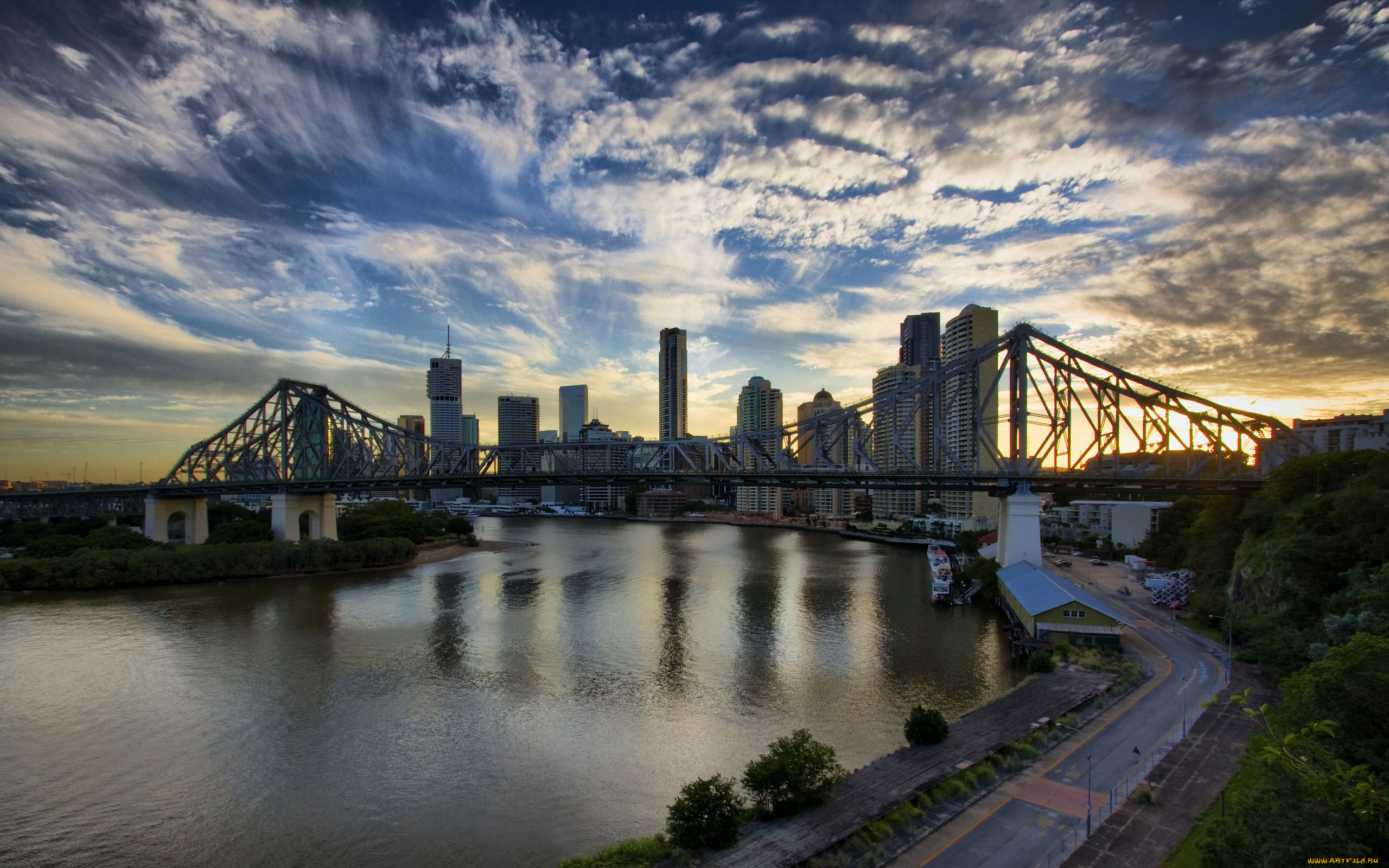 brisbane, city, australia, города, мосты