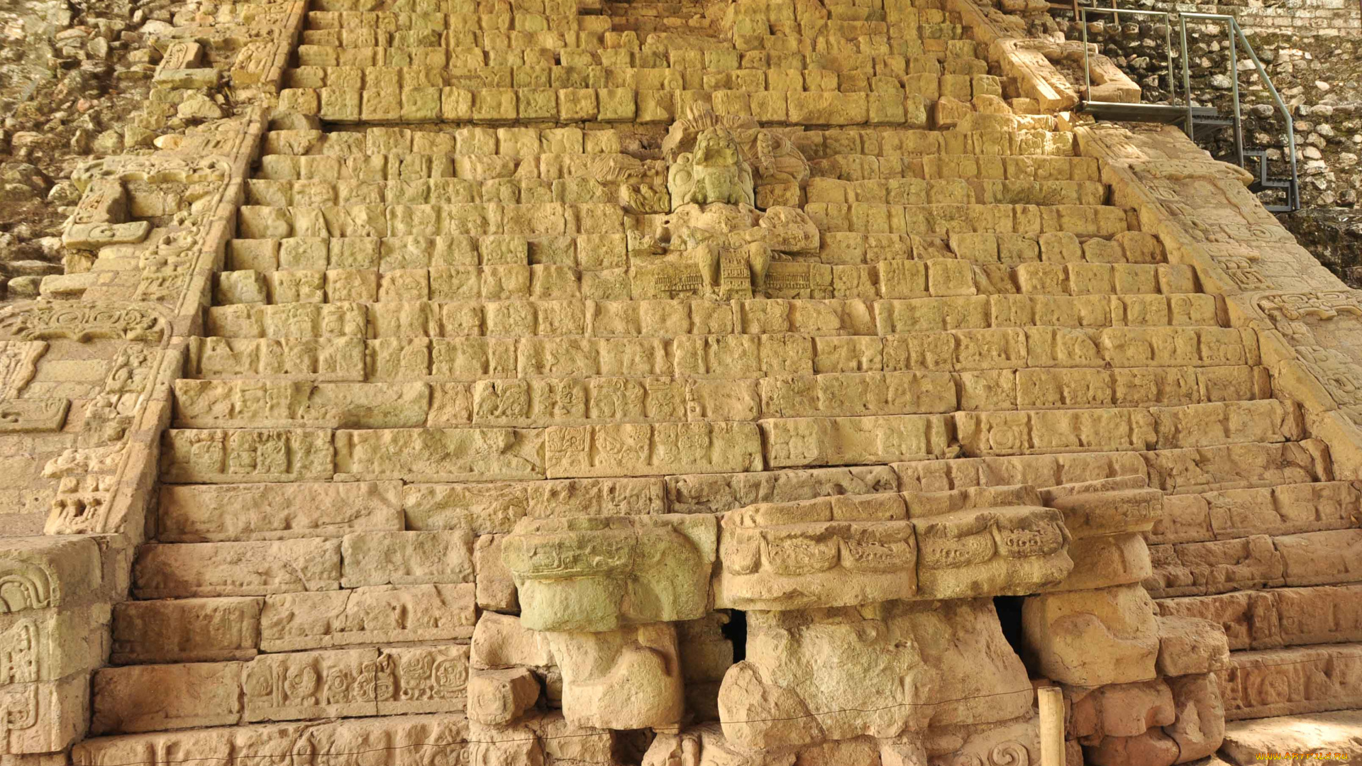 great, stairway, of, copan, разное, элементы, архитектуры, майя