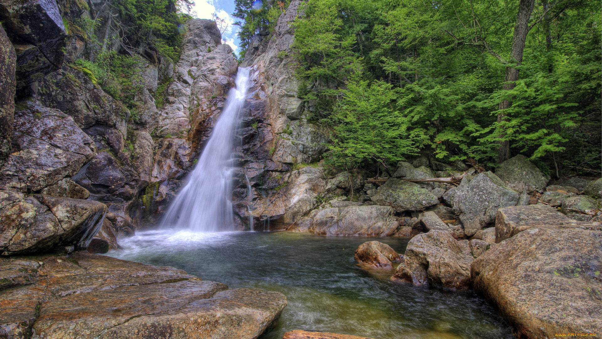 glen, ellis, falls, new, hampshire, usа, природа, водопады, водопад