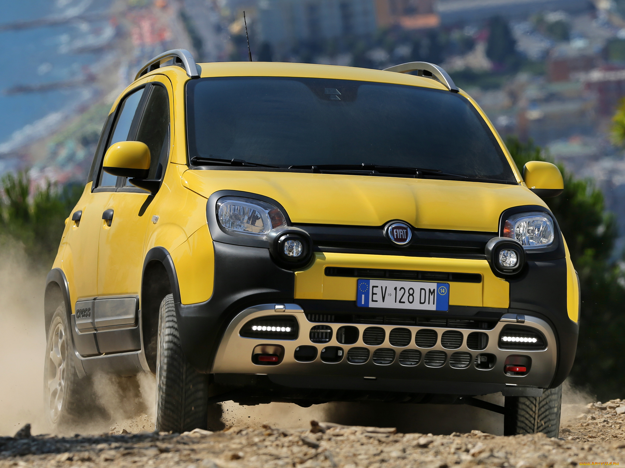 автомобили, fiat, cross, 319, 2014г, желты, panda