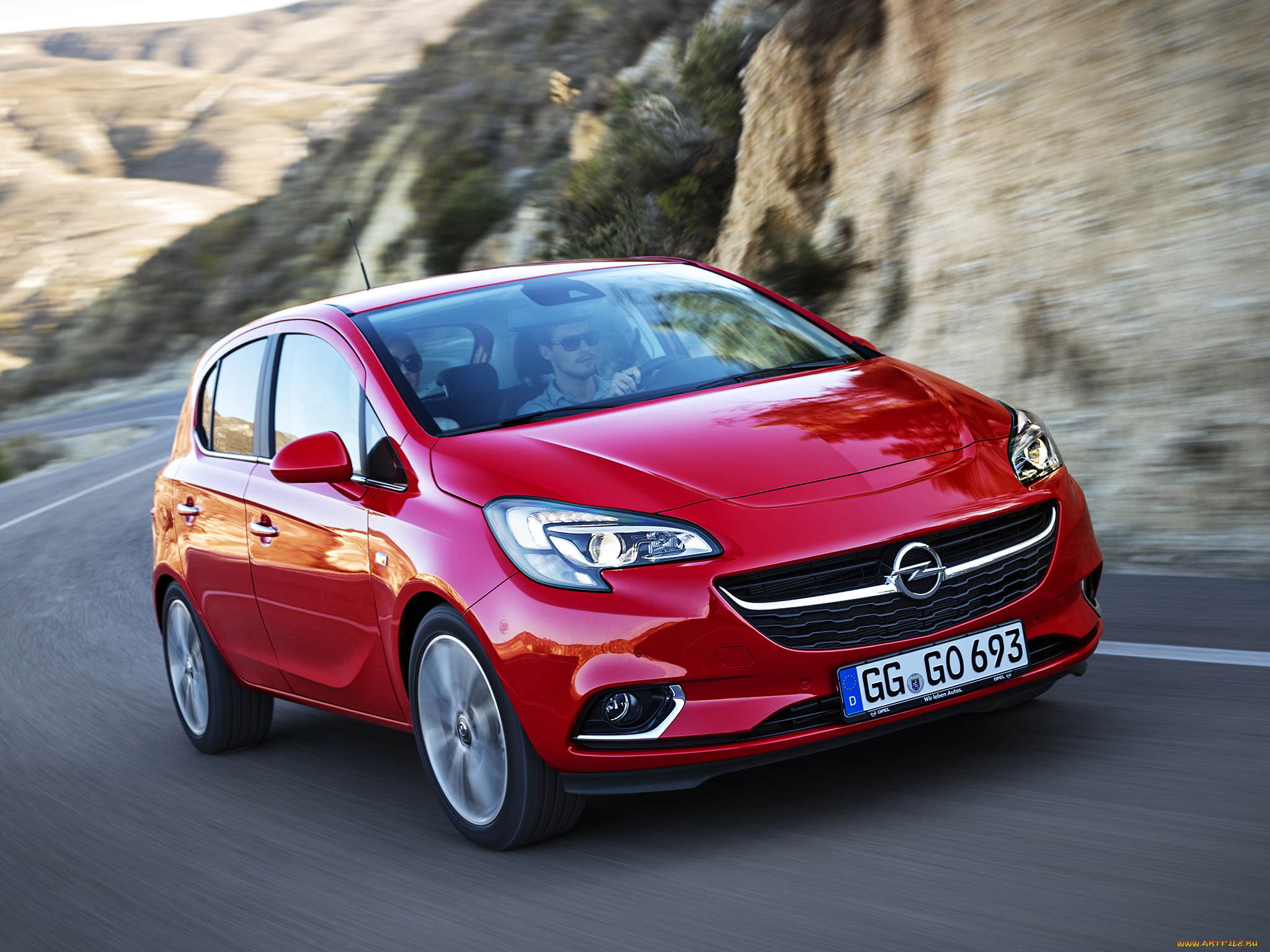 автомобили, opel, corsa, красный, 2014г, 5-door